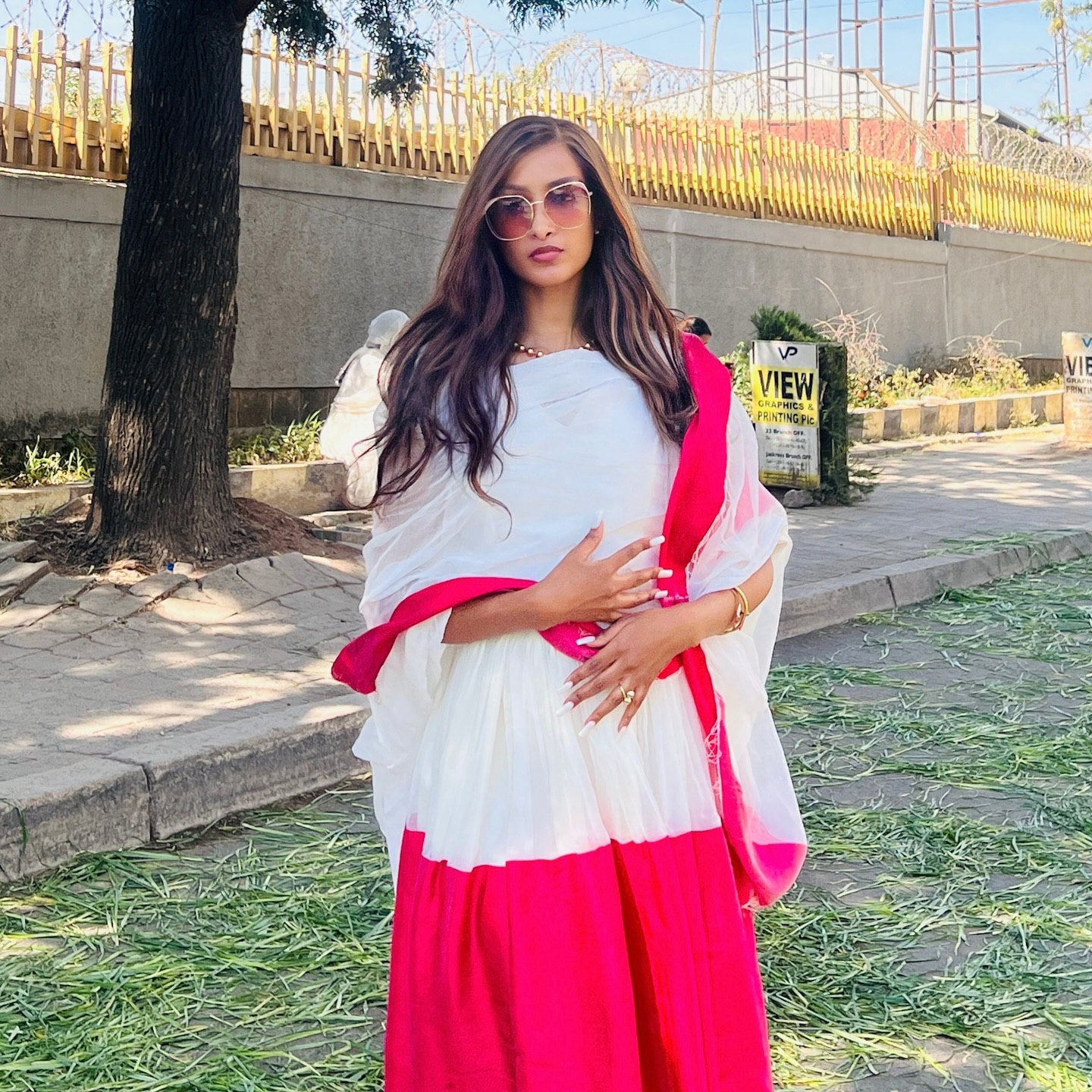 WEGEN STYLISH SHORT HABESHA DRESS | MODERN ETHIOPIAN TRADITIONAL WEAR | RED TIBEB HABESHA KEMIS DESIGN