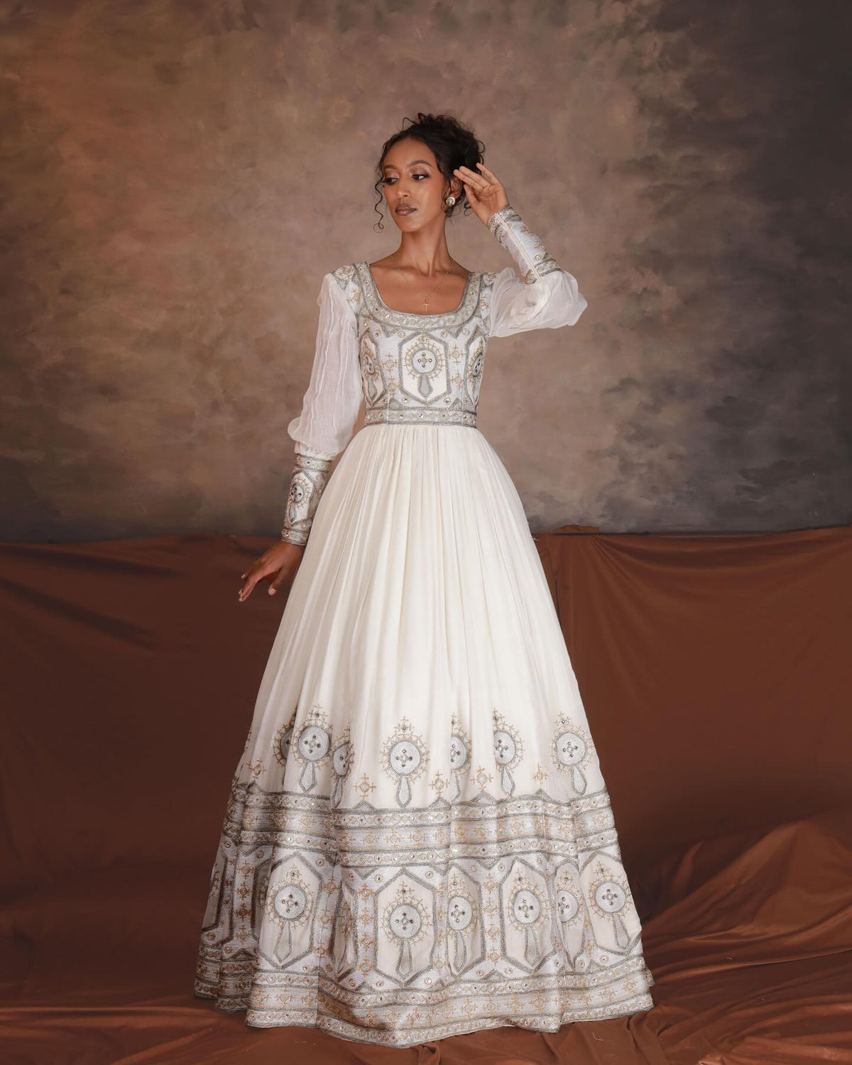 MARE ETHIOPIAN OUTFIT FOR COUPLES | SILVER HABESHA TRADITIONAL WEAR | CULTURAL MATCHING COUPLES SET