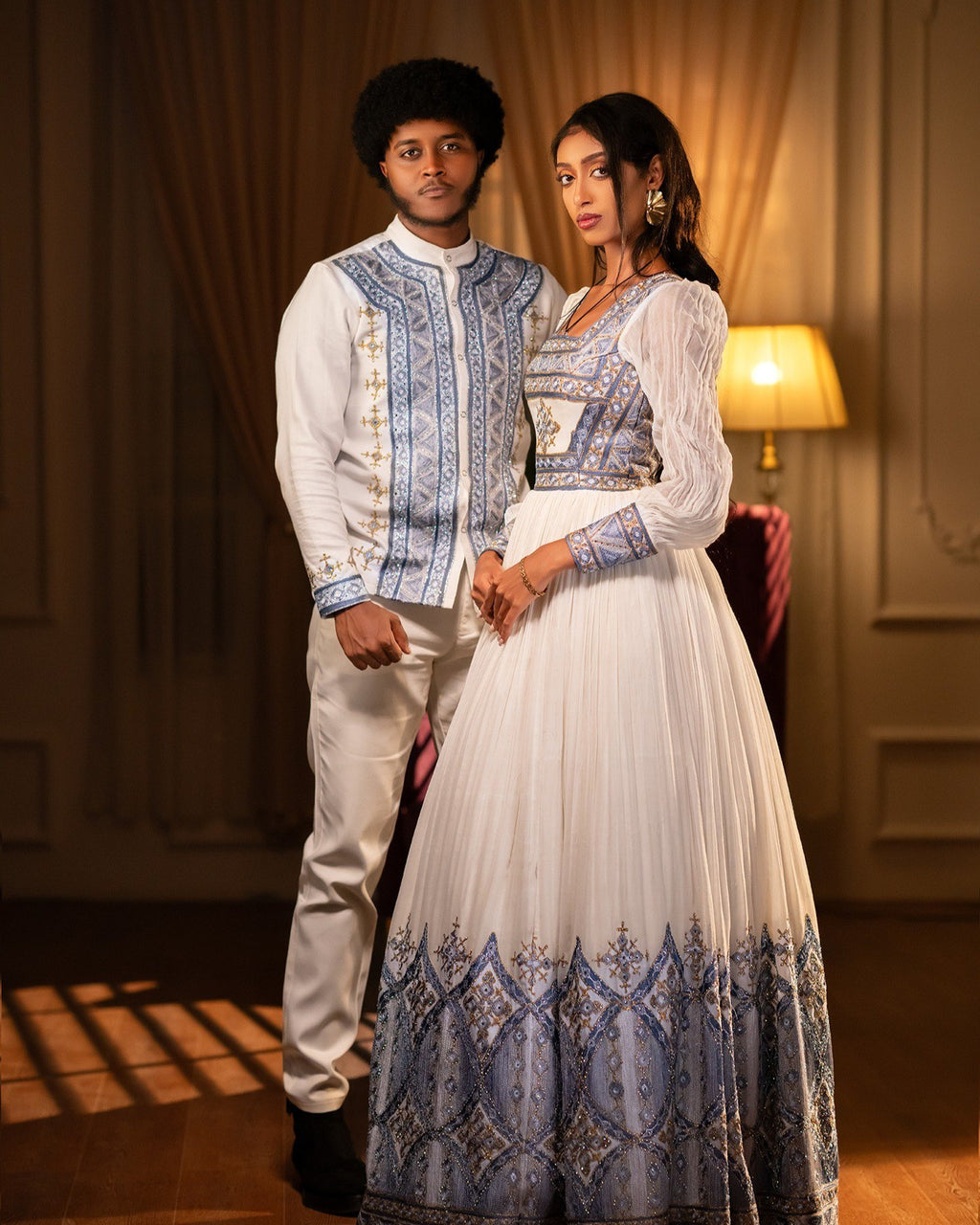 Ethiopian Couple Outfit Elegant Matching Set