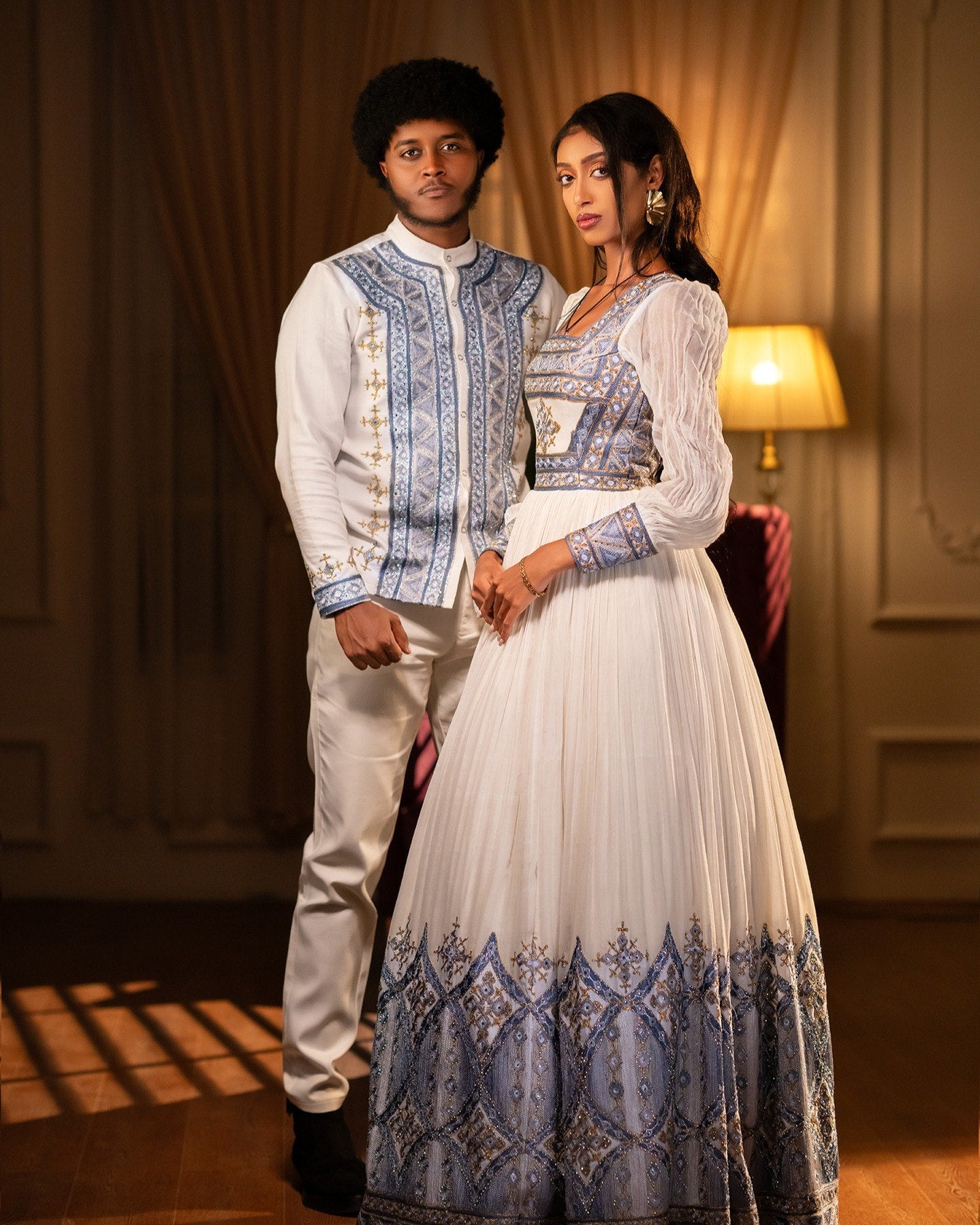 Ethiopian Couple Outfit Elegant Matching Set
