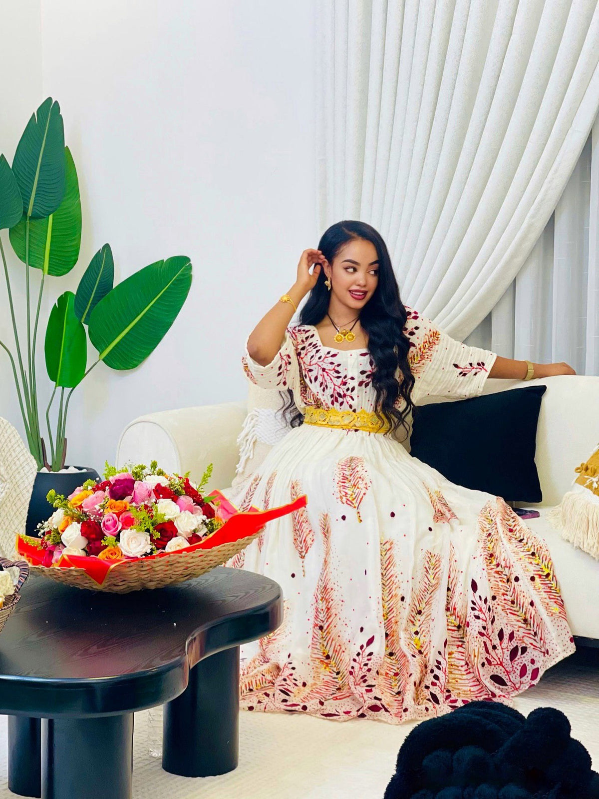 MULALEM ETHIOPIAN HABESHA DRESS | TRADITIONAL HABESHA BRIDAL ATTIRE | CULTURAL HABESHA DKEMIS FOR WEDDING