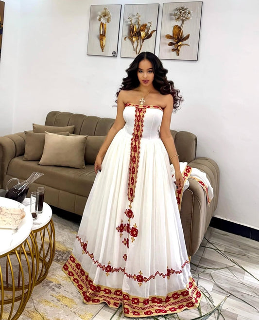 HABESHA CLOTH – STRAPLESS HABESHA KEMIS, MODERN TRADITIONAL ETHIOPIAN CLOTHING