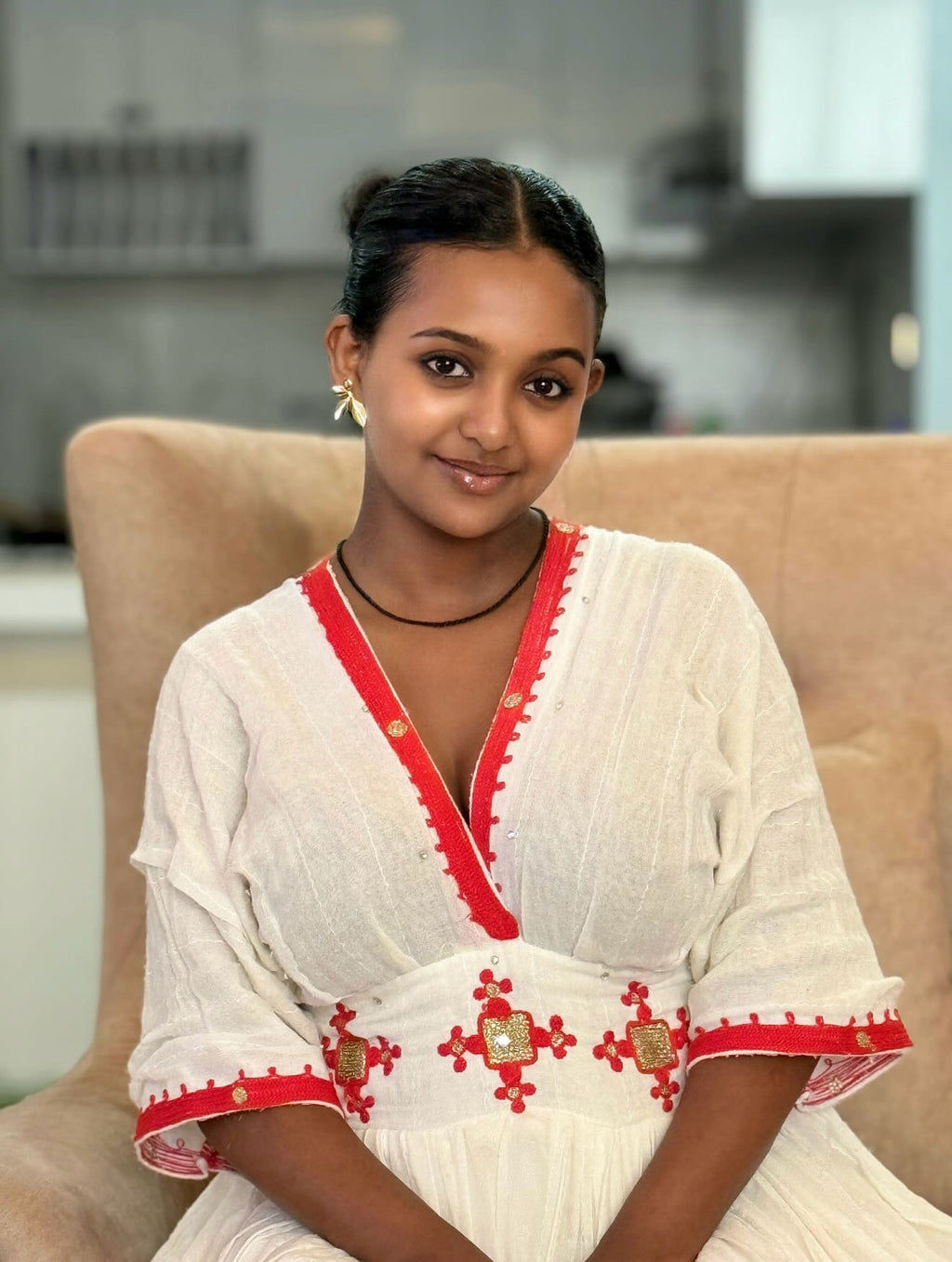 EMNET CROSS PATTERN HABESHA KEMIS | CLASSIC HABESHA TRADITIONAL DRESS | STYLISH HABESHA DRESS