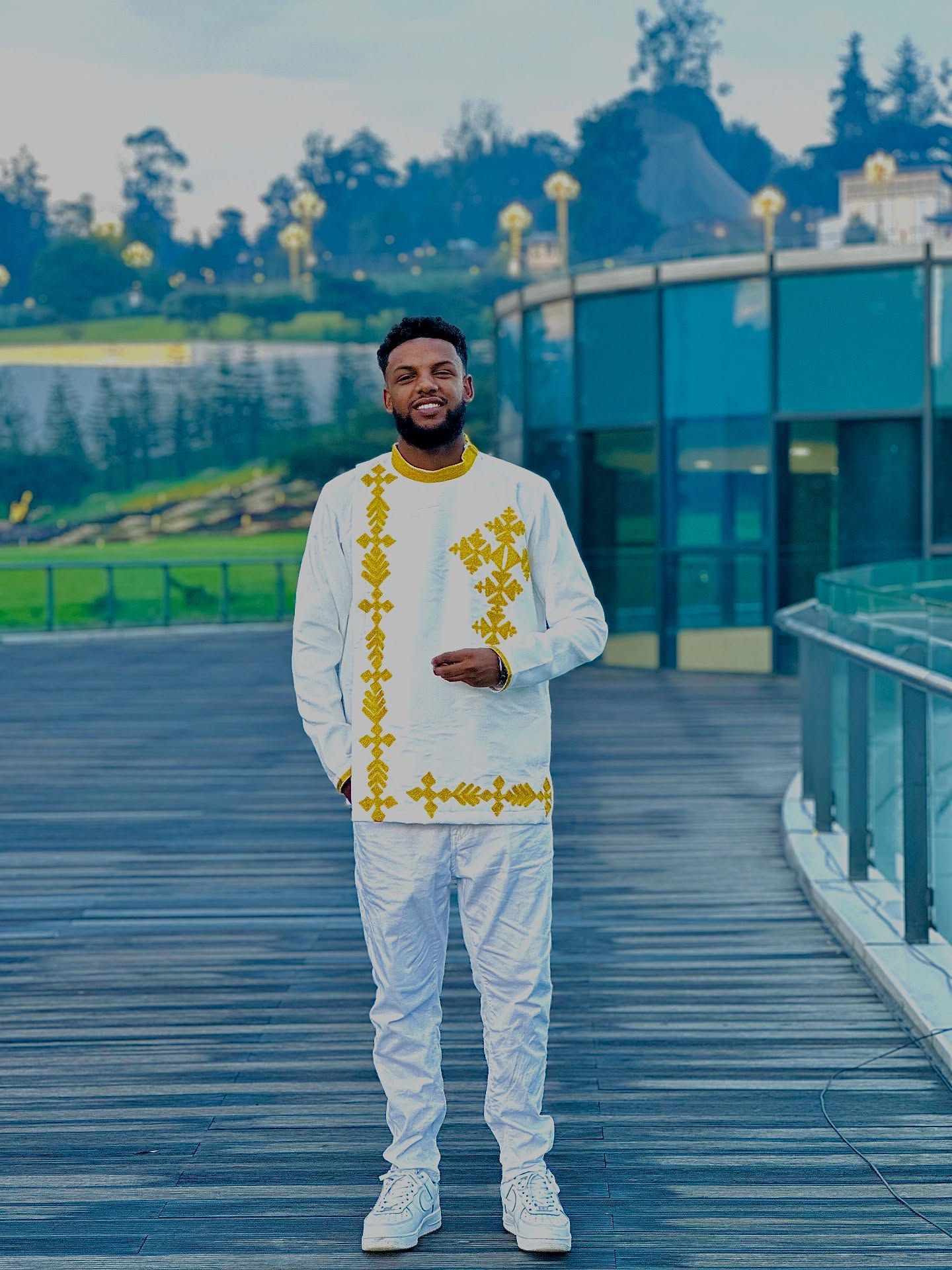 MEN’S GOLDEN EMBROIDERY HABESHA SHIRT – ETHIOPIAN & ERITREAN TRADITIONAL ATTIRE