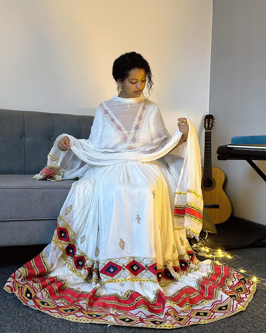 HAREG HABESHA DRESS | TRADITIONAL ETHIOPIAN CLOTHING |HANDMADE HABESHA KEMIS