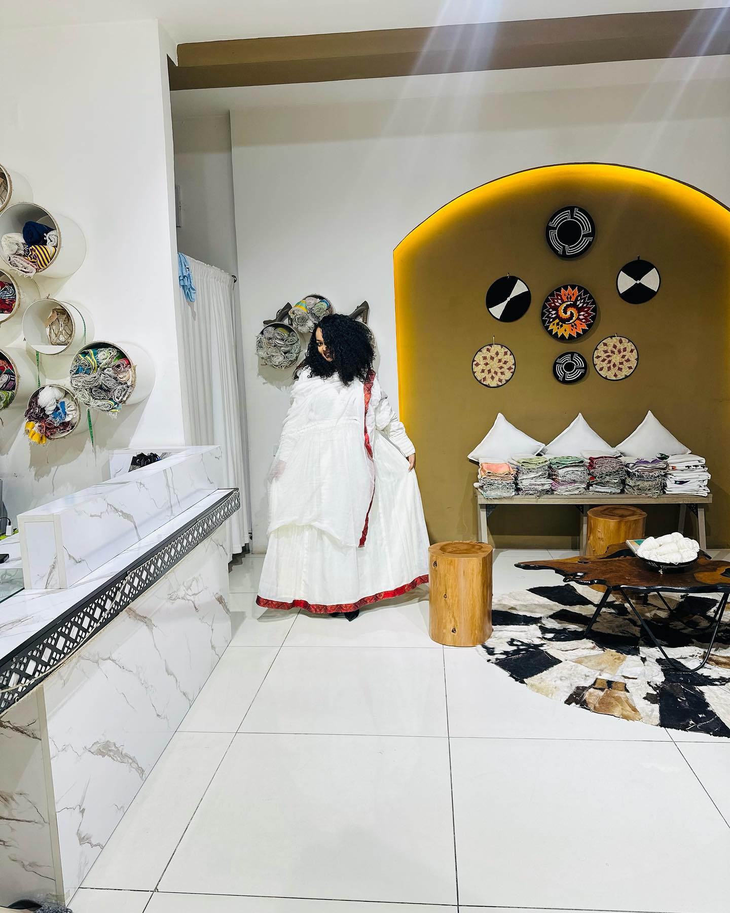 TIDENEK HABESHA DRESS | WHITE ETHIOPIAN TRADITIONAL DRESS WITH RED PATTERN | LONG SLEEVE HABESHA KEMIS