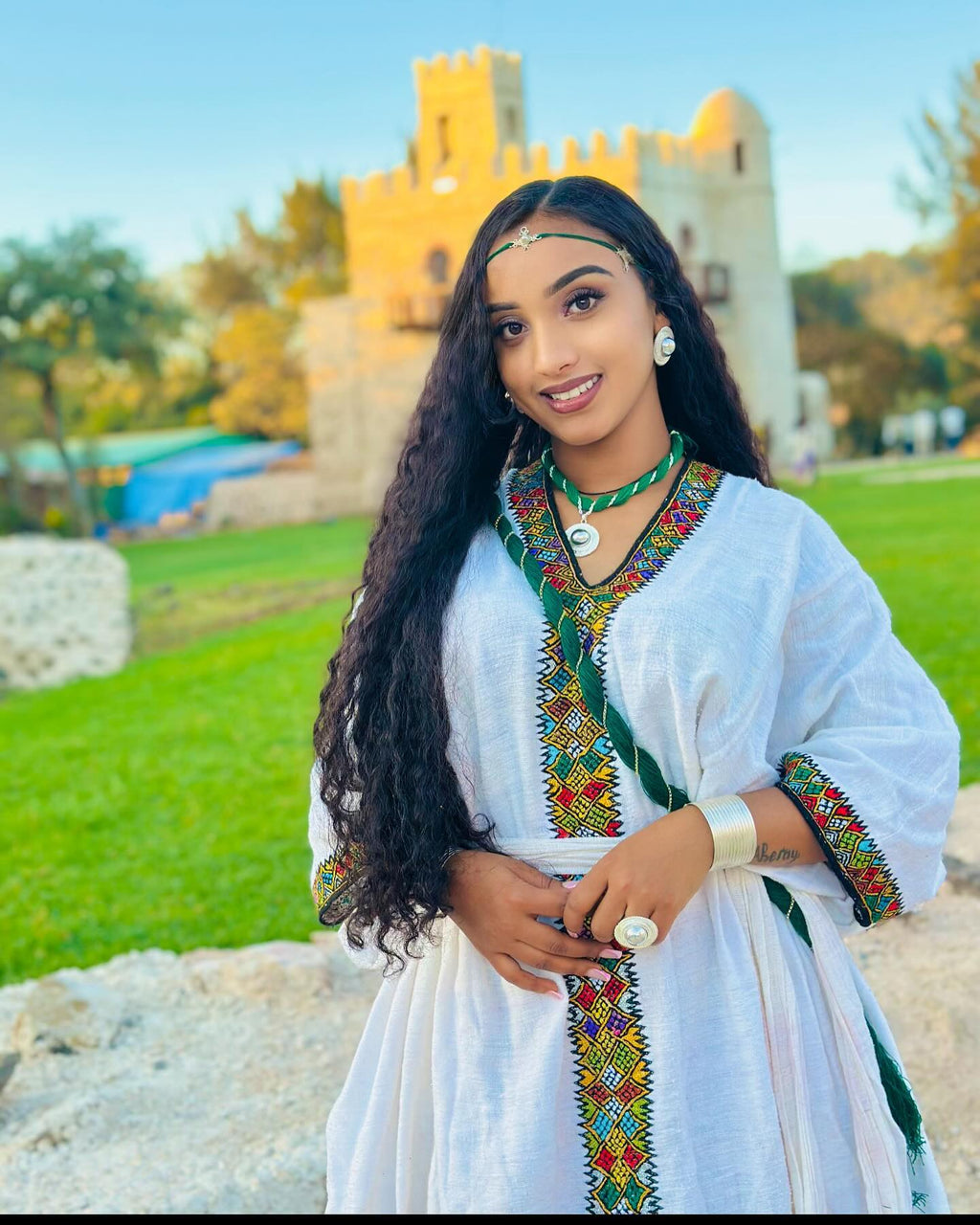 BISRAT GRACEFUL HABESHA DRESS | BEAUTIFUL ETHIOPIAN DRESS | HANDWOVEN HABESHA KEMIS