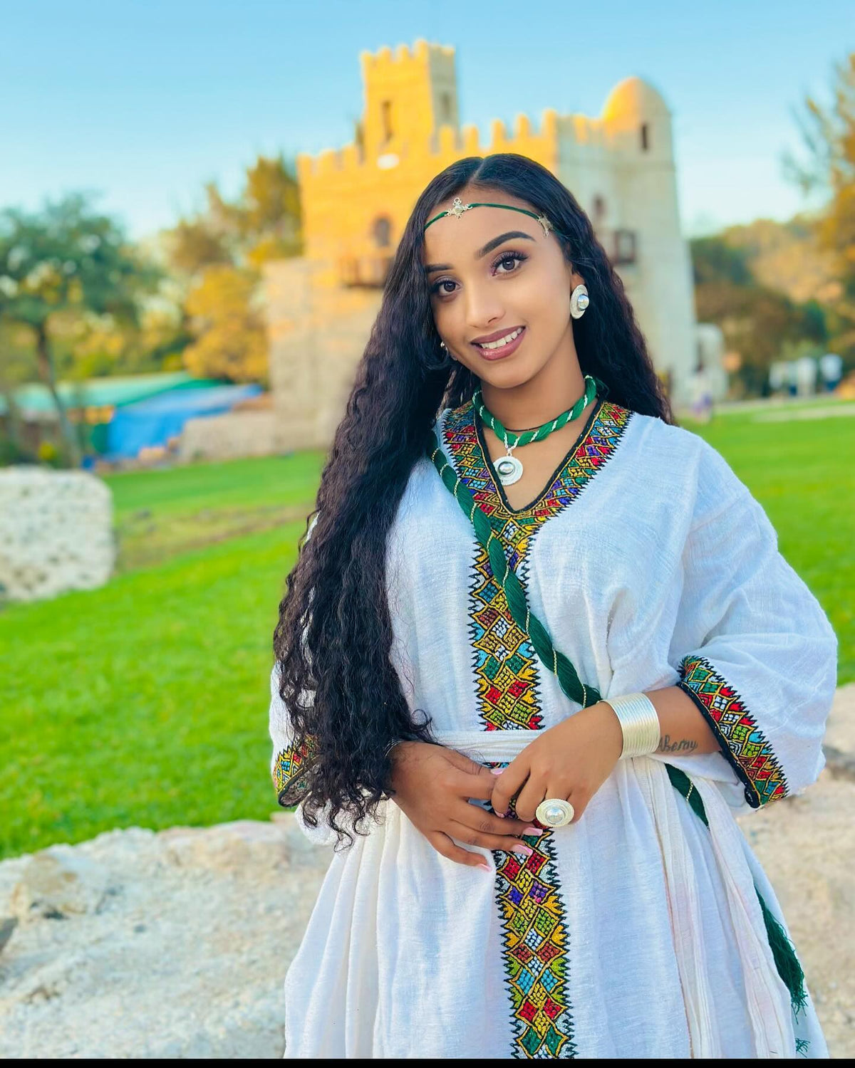 BISRAT GRACEFUL HABESHA DRESS | BEAUTIFUL ETHIOPIAN DRESS | HANDWOVEN HABESHA KEMIS