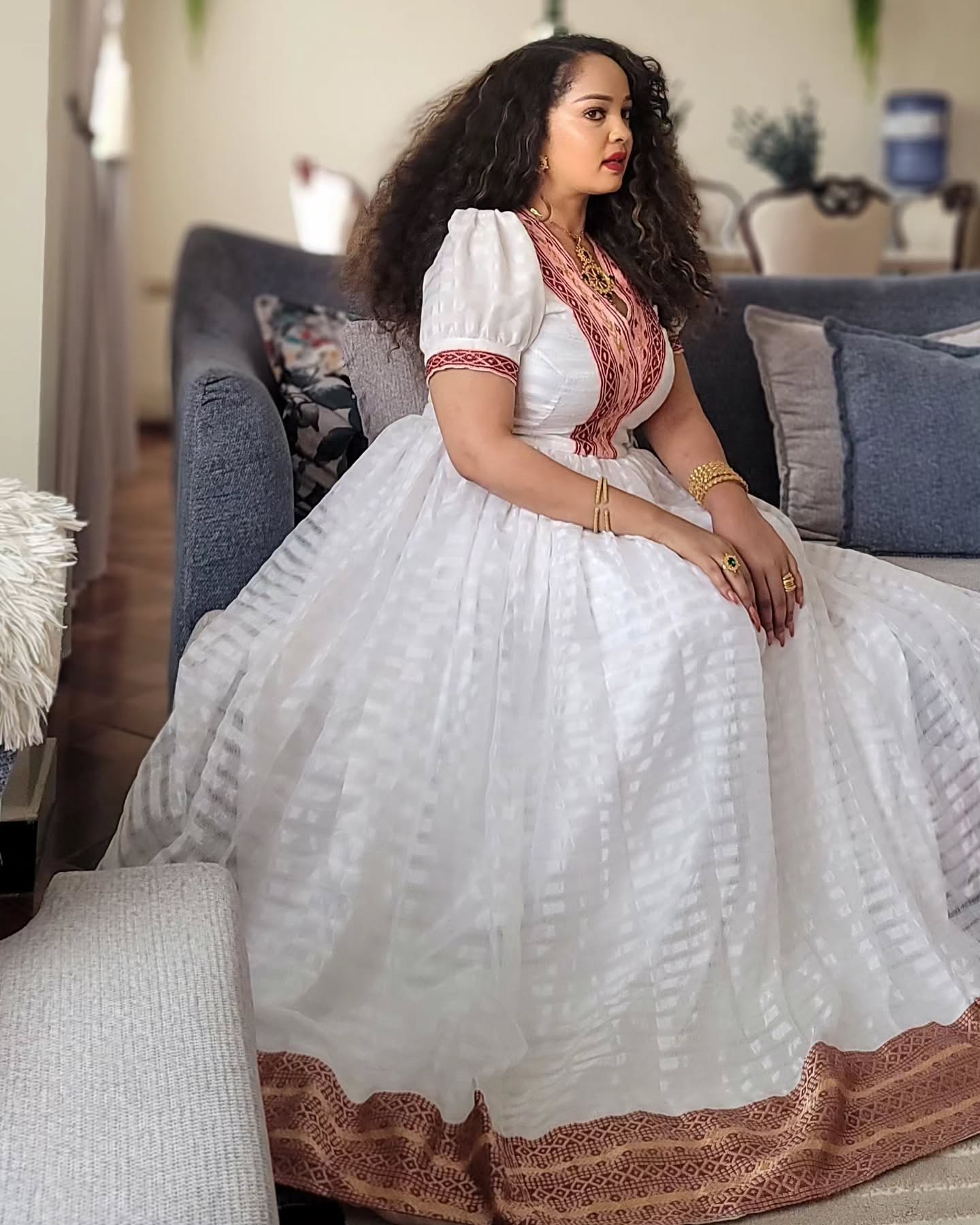NANI VIBRANT HABESHA KEMIS | TRADITIONAL ETHIOPIAN DRESS | HABESHA DRESS INSPIRED BY HABESHA CLOTH
