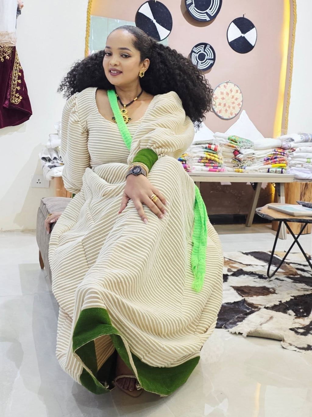 RITA STYLISH HABESHA DRESS | TRADITIONAL ETHIOPIAN DRESS COLLECTION | PUFF SLEEVE HABESHA KEMIS