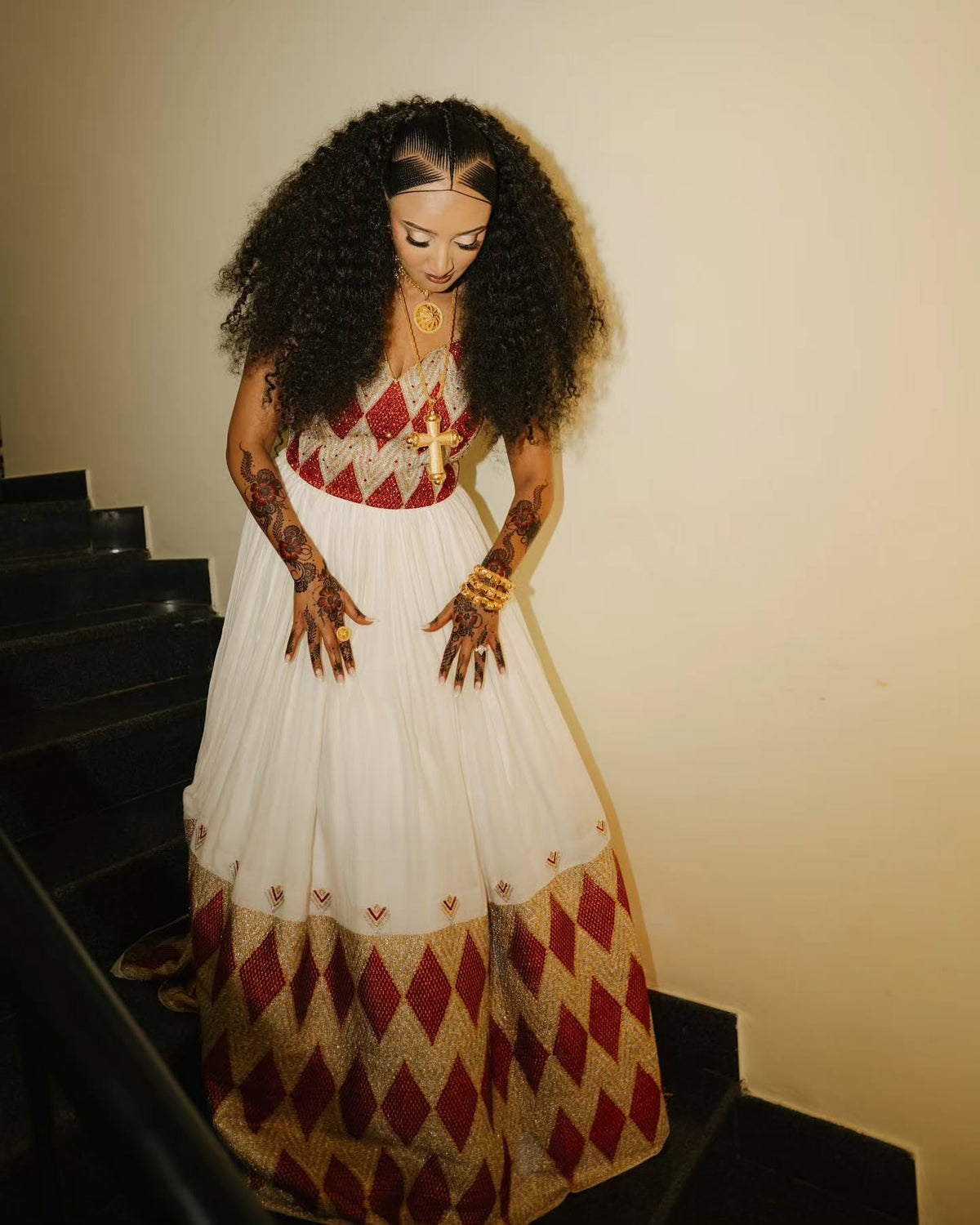 LULADAY RED AND GOLD HABESHA KEMIS | EXQUISITE HABESHA DRESS FOR WEDDING | TRADITIONAL ETHIOPIAN CLOTHING