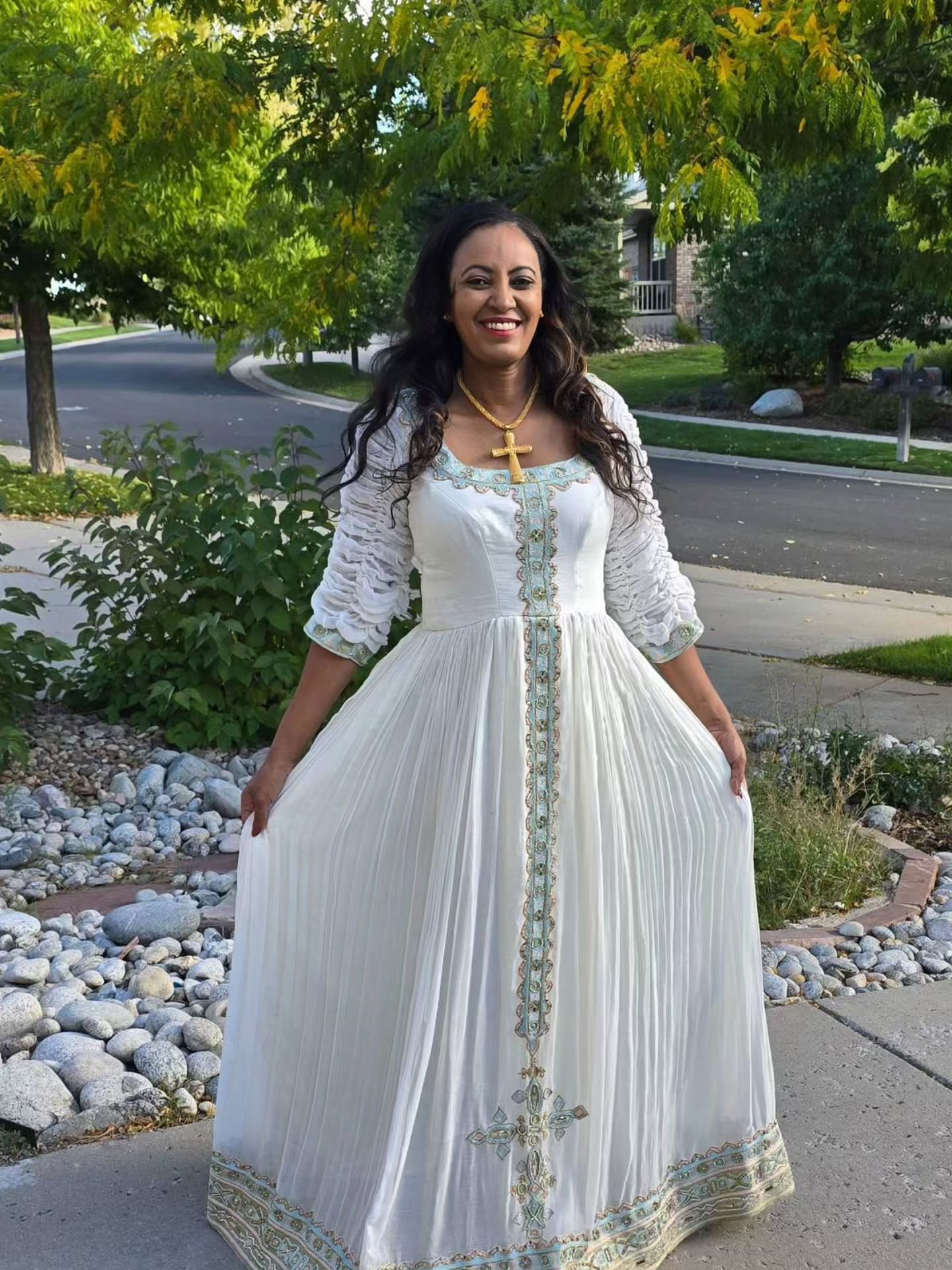 MAZENGIYA BEAUTIFUL HABESHA DRESS | INSPIRED ETHIOPIAN CLOTHING | CHARMING HABESHA KEMIS