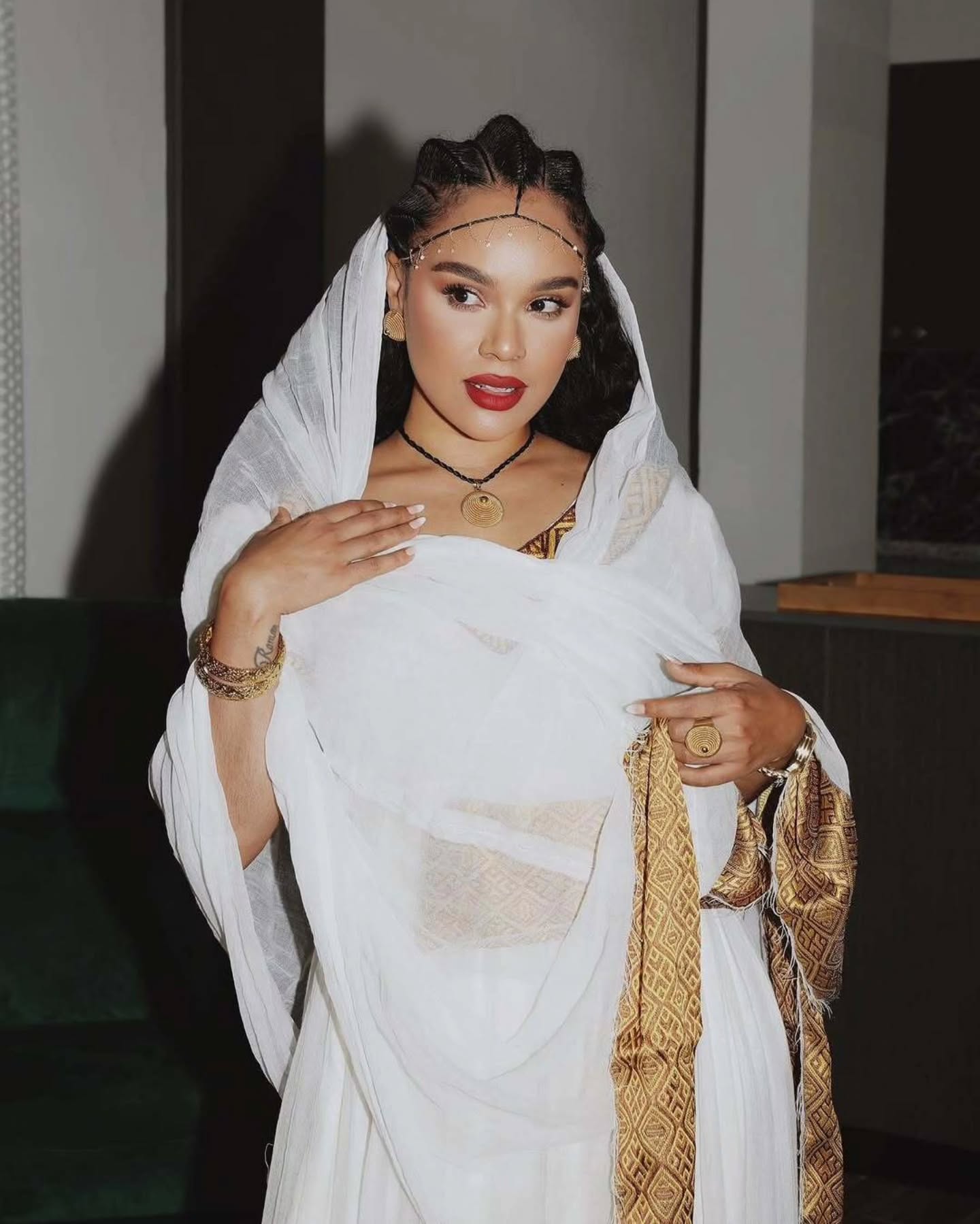 MILLEN GOLDEN ELEGANCE HABESHA KEMIS | LUXURIOUS TRADITIONAL ETHIOPIAN CLOTHING | GRACEFUL HABESHA DRESS