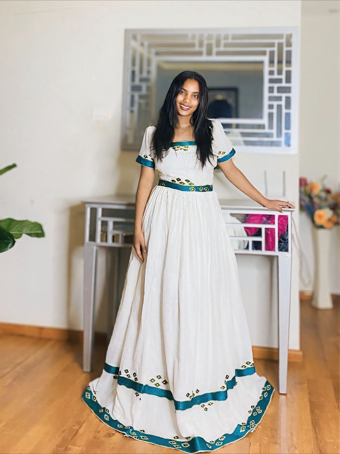 LEMI AUTHENTIC HABESHA DRESS | ETHIOPIAN TRADITIONAL DRESS | HANDWOVEN HABESHA KEMIS