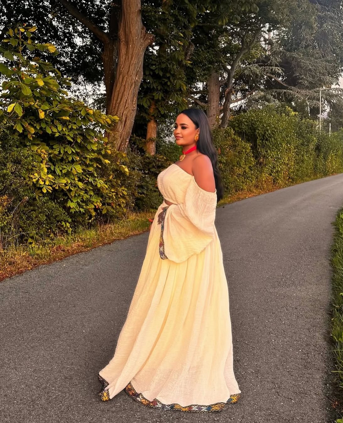 MESTU OFF SHOULDER HABESHA KEMIS | GRACEFUL CULTURAL ETHIOPIAN DRESS | HABESHA DRESS STYLE