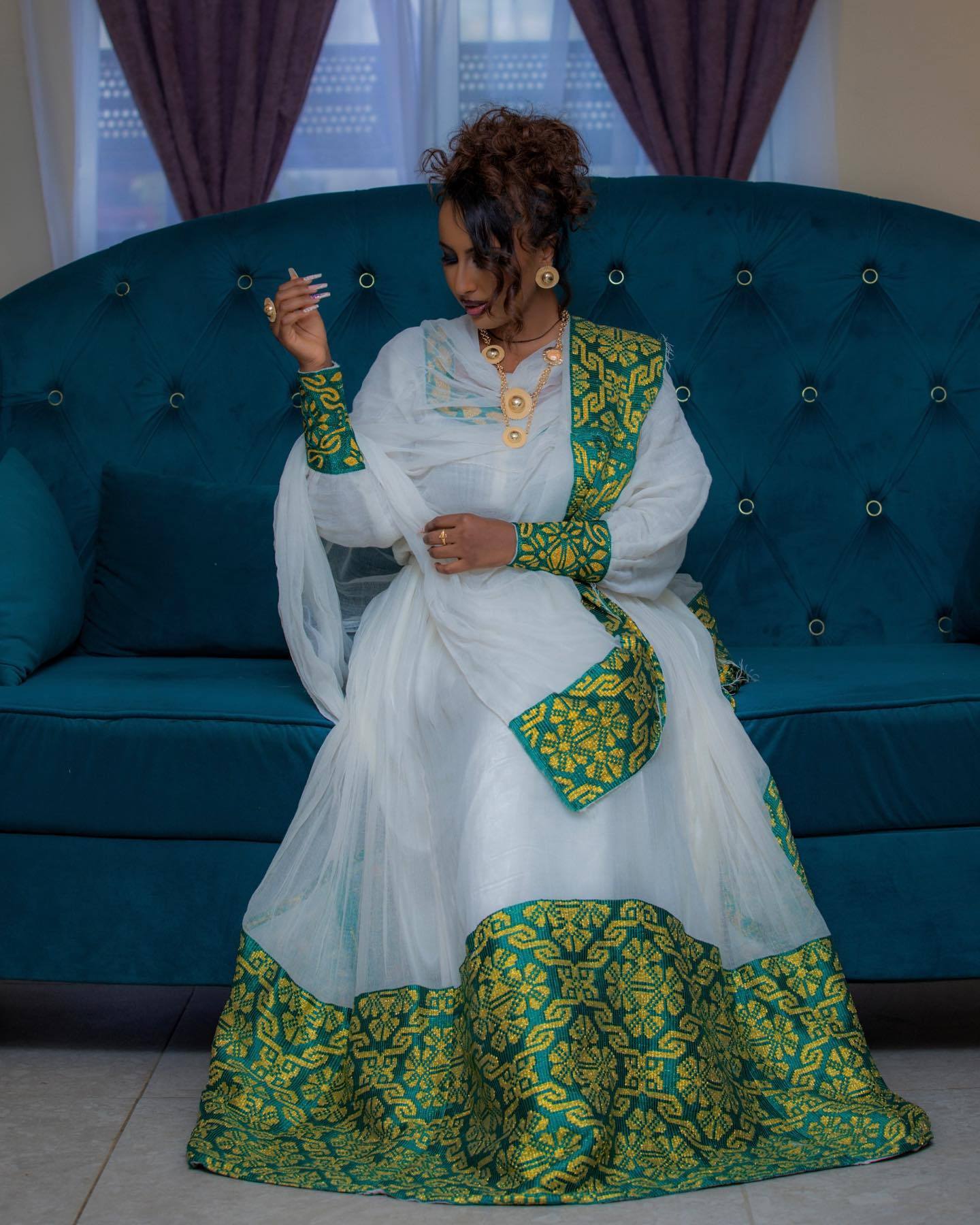 HAMLET EXQUISITE ETHIOPIAN DRESS | HABESHA KEMIS INSPIRED BY TRADITIONAL BEAUTY | HANDWOVEN HABESHA DRESS
