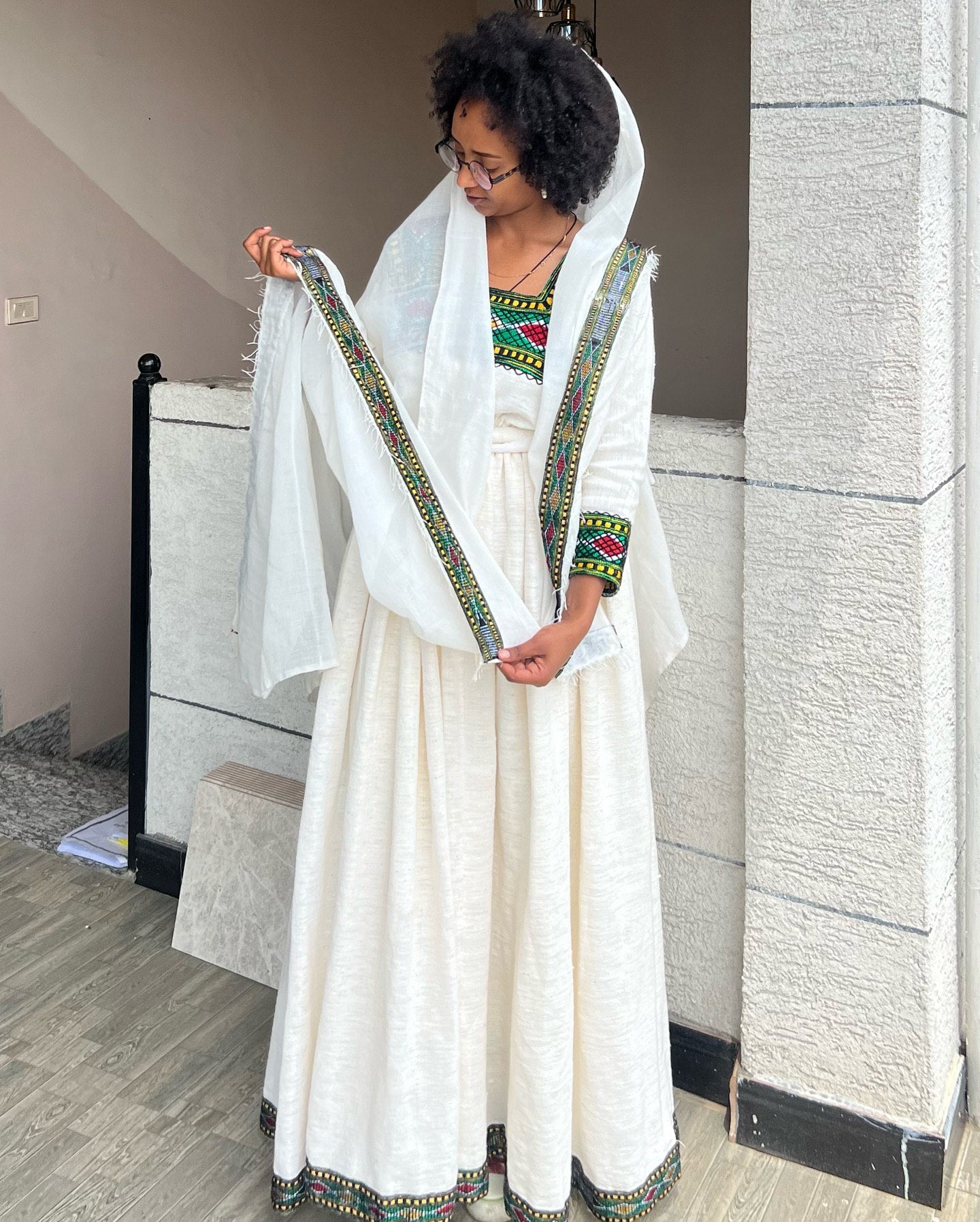 MIGAN TRADITIONAL ETHIOPIAN CLOTHING | FESTIVE HABESHA KEMIS | CLASSIC HABESHA DRESS