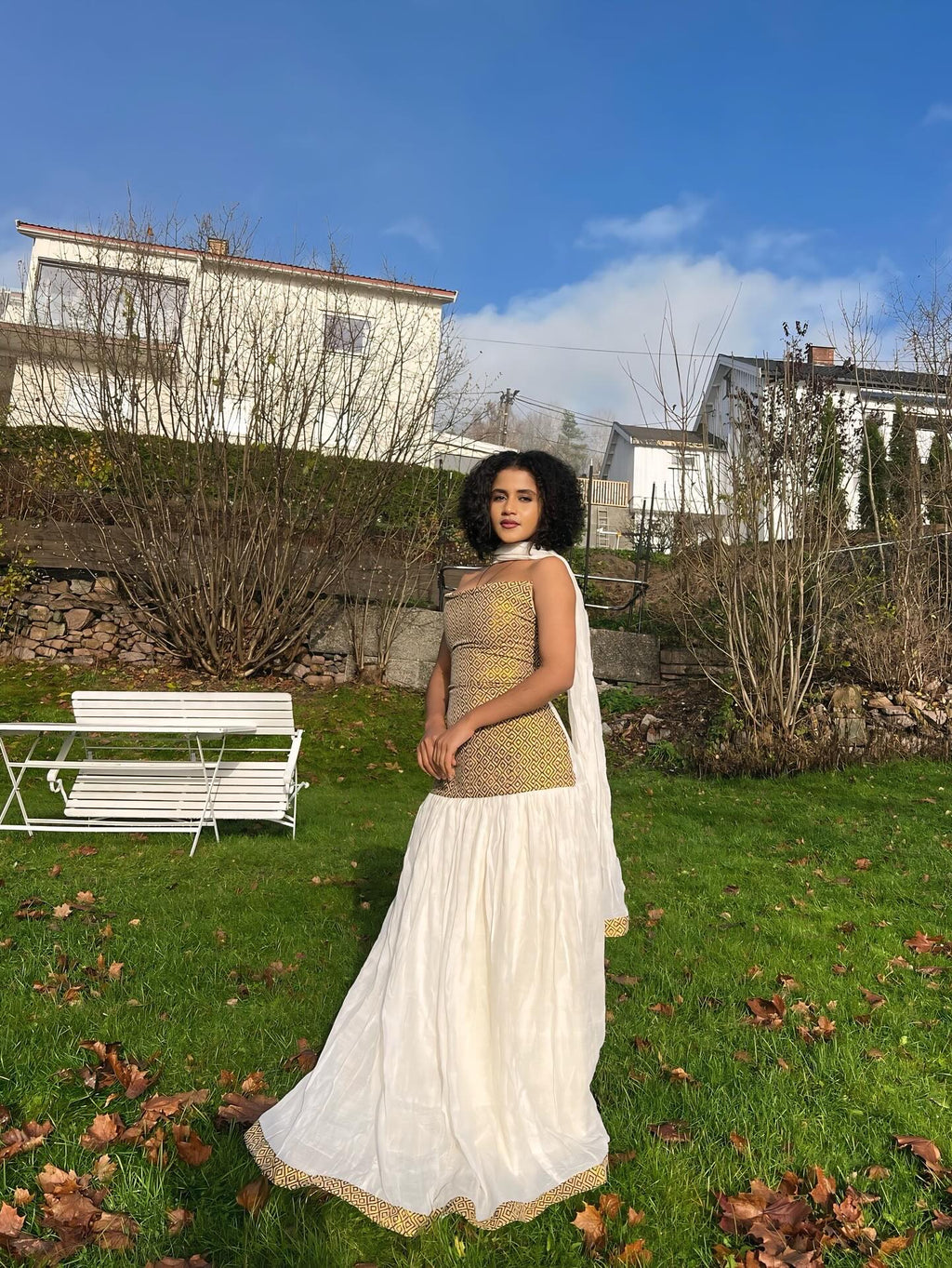 TIMNET REGAL ETHIOPIAN CLOTHING | HANDCRAFTED HABESHA DRESS | VIBRANT HABESHA KEMIS