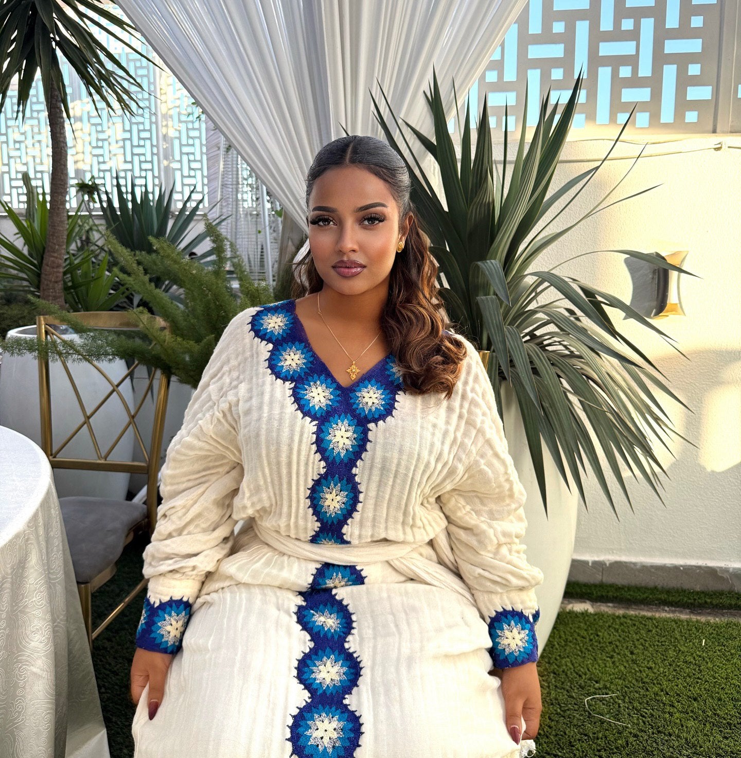 DIBABE MAJESTIC HABESHA KEMIS | ROYAL BLUE TILET HABESHA DRESS | ETHIOPIAN DRESS