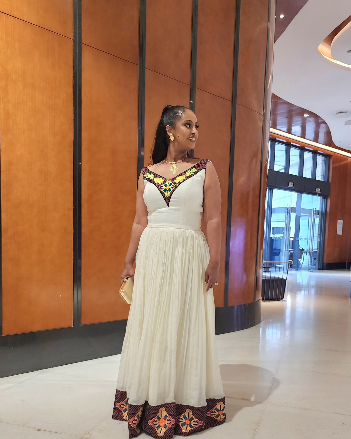 KIMEM SLEEVELES HABESHA KEMIS | GEOMETRIC EMBROIDERY HABESHA DRESS | FESTIVE ETHIOPIAN CLOTHING