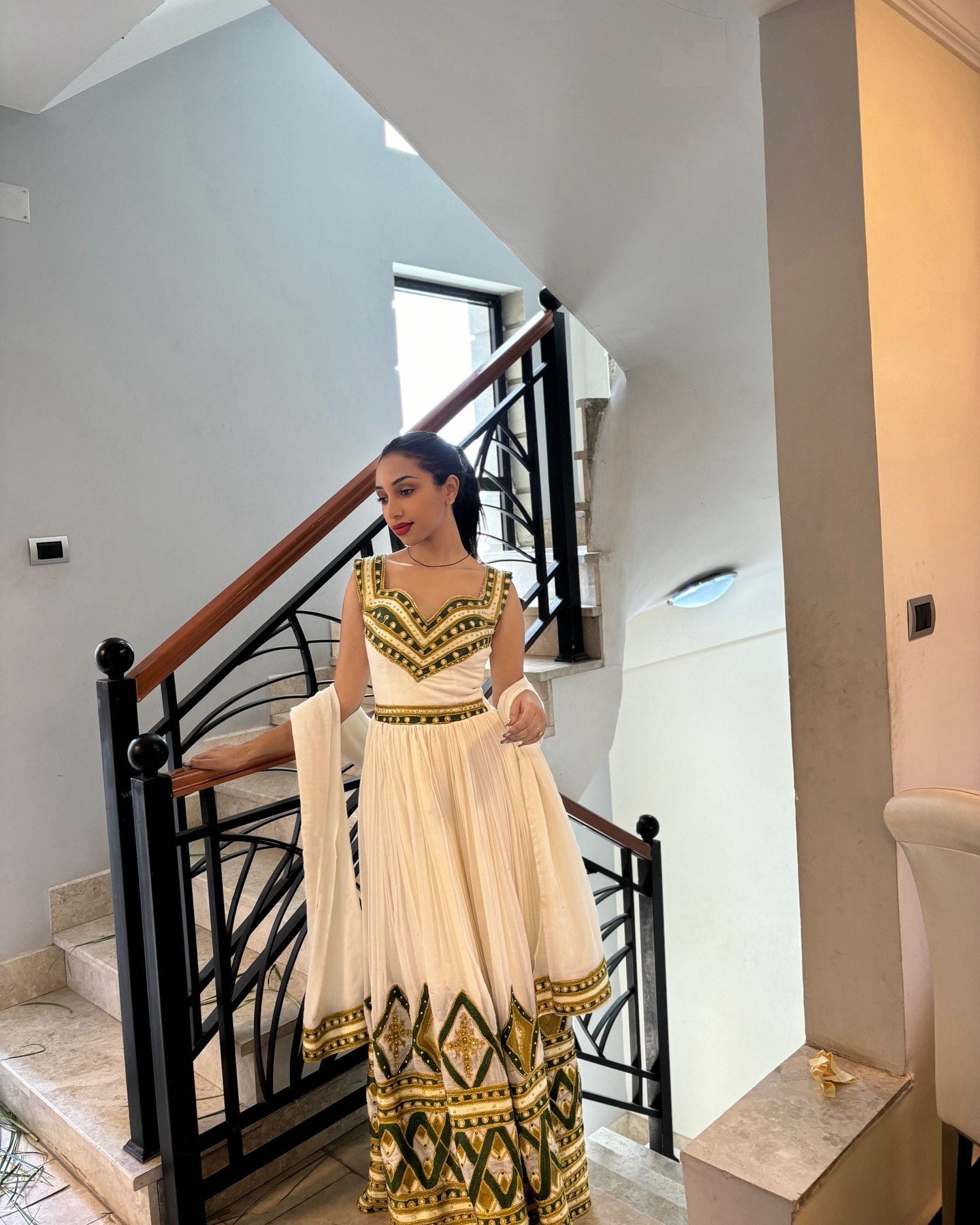 YEWALASHET ETHIOPIAN WEDDING DRESS | PREMIUM HABESHA KEMIS FOR WEDDING | STYLISH HABESHA DRESS EMBROIDERY