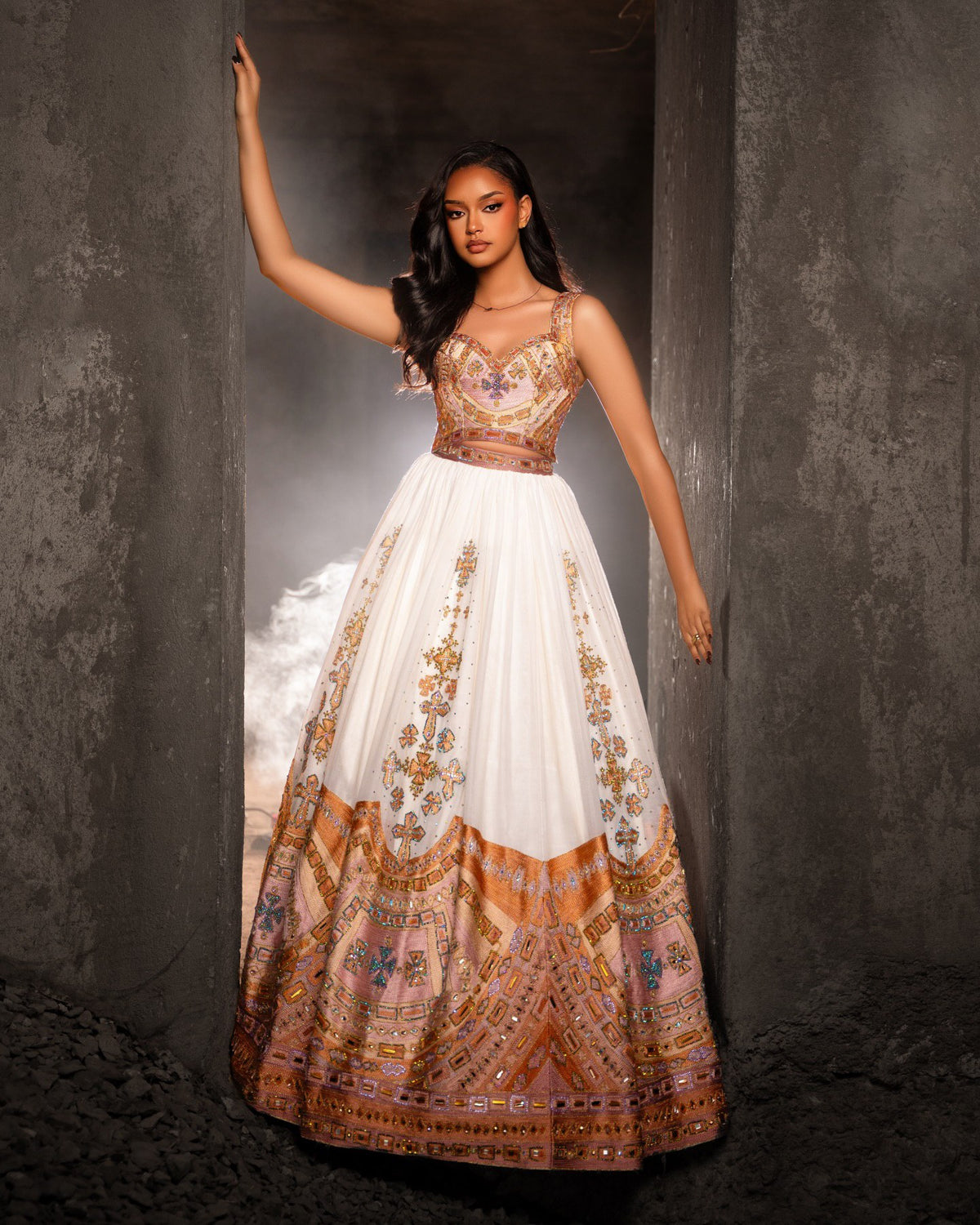 TEREF ETHIOPIAN WEDDING DRESS | SLEEVELESS HABESHA KEMIS | STYLISH HABESHA DRESS FOR WEDDING