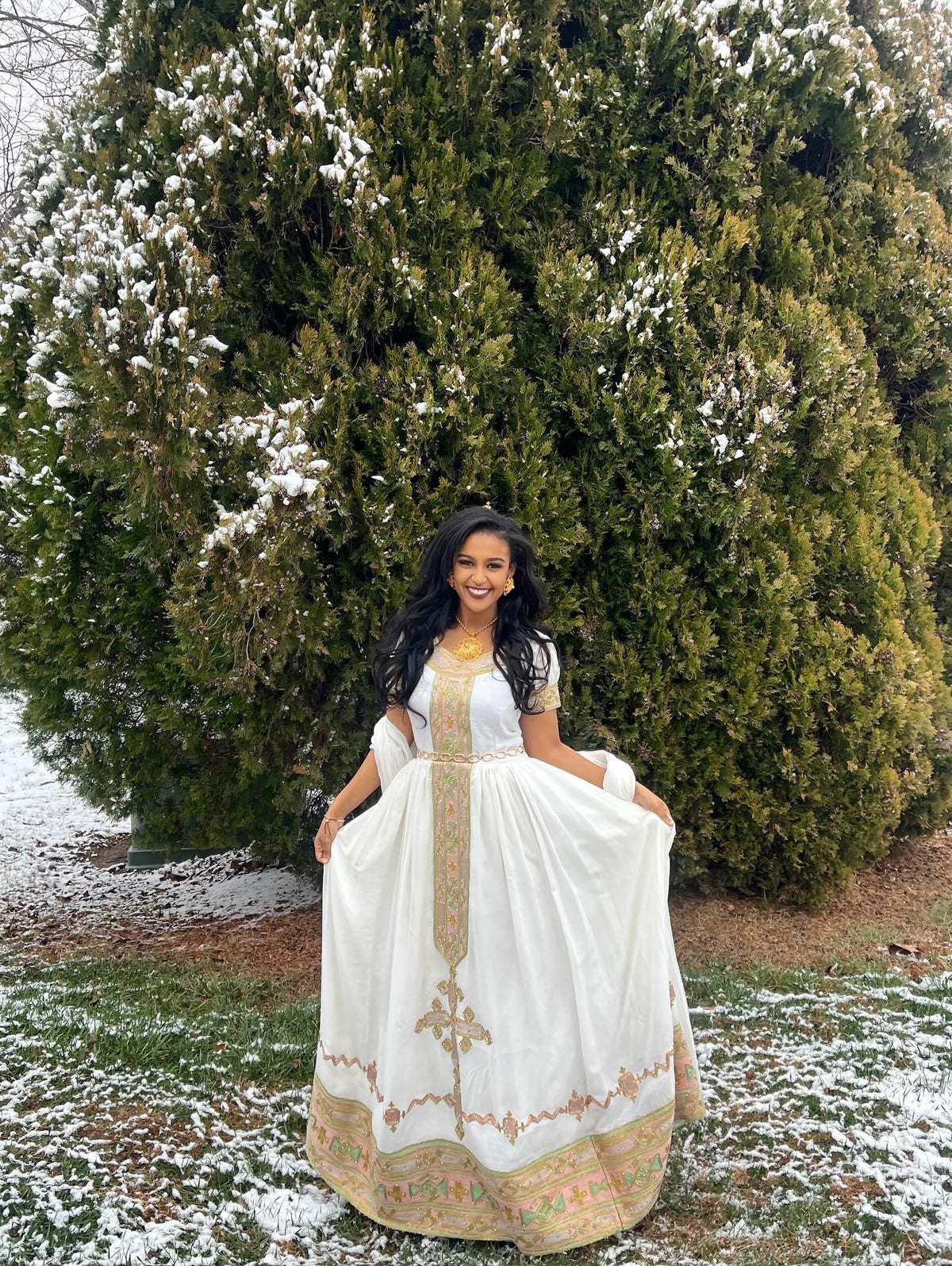 SHORT SLEEVE HABESHA DRESS FESTIVE HABESHA KEMIS 