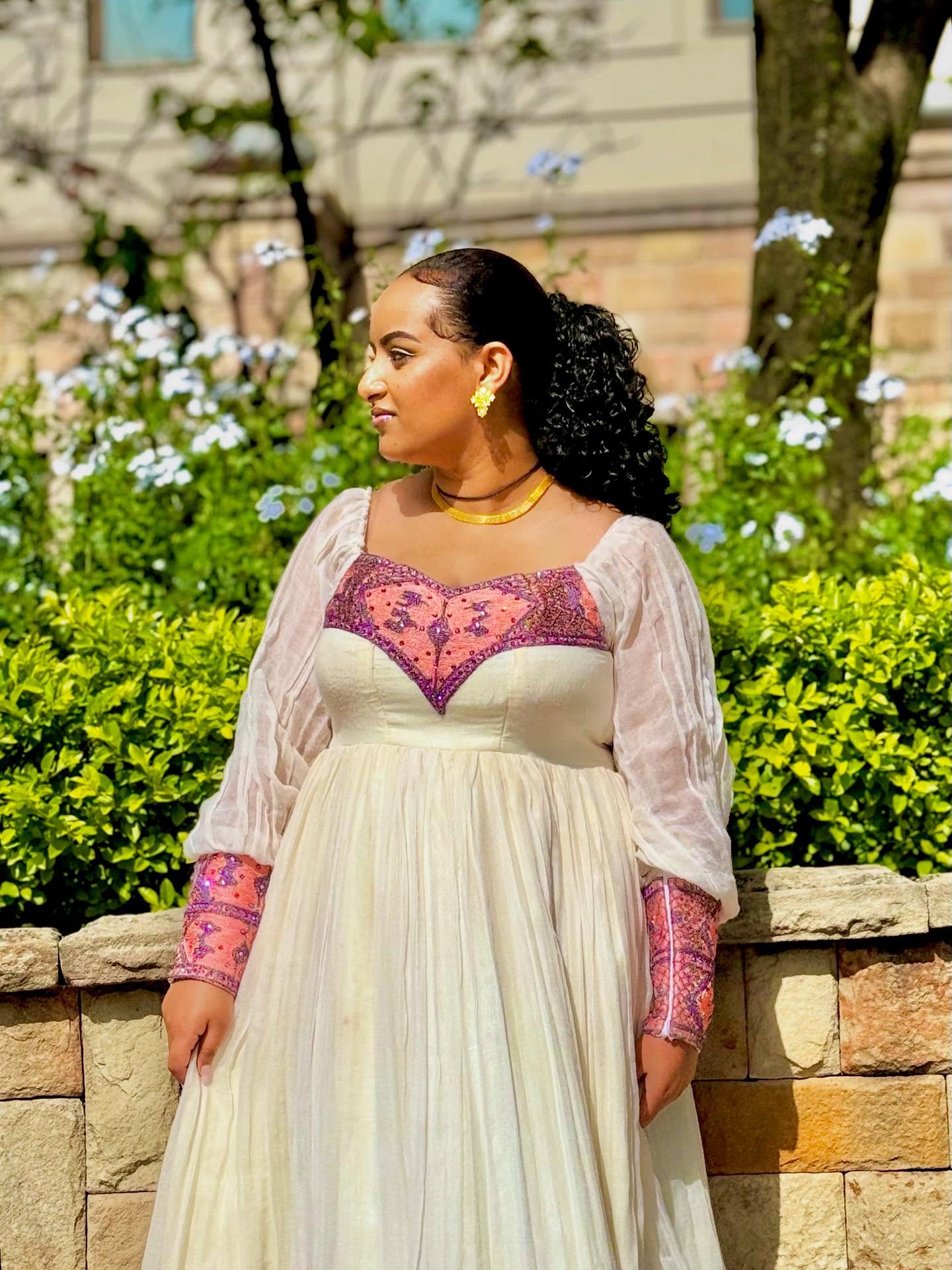 SAHLEWERK TRADITIONAL ETHIOPIAN DRESS | HABESHA DRESS FOR CULTURAL CELEBRATIONS | GRACEFUL HABESHA KEMIS