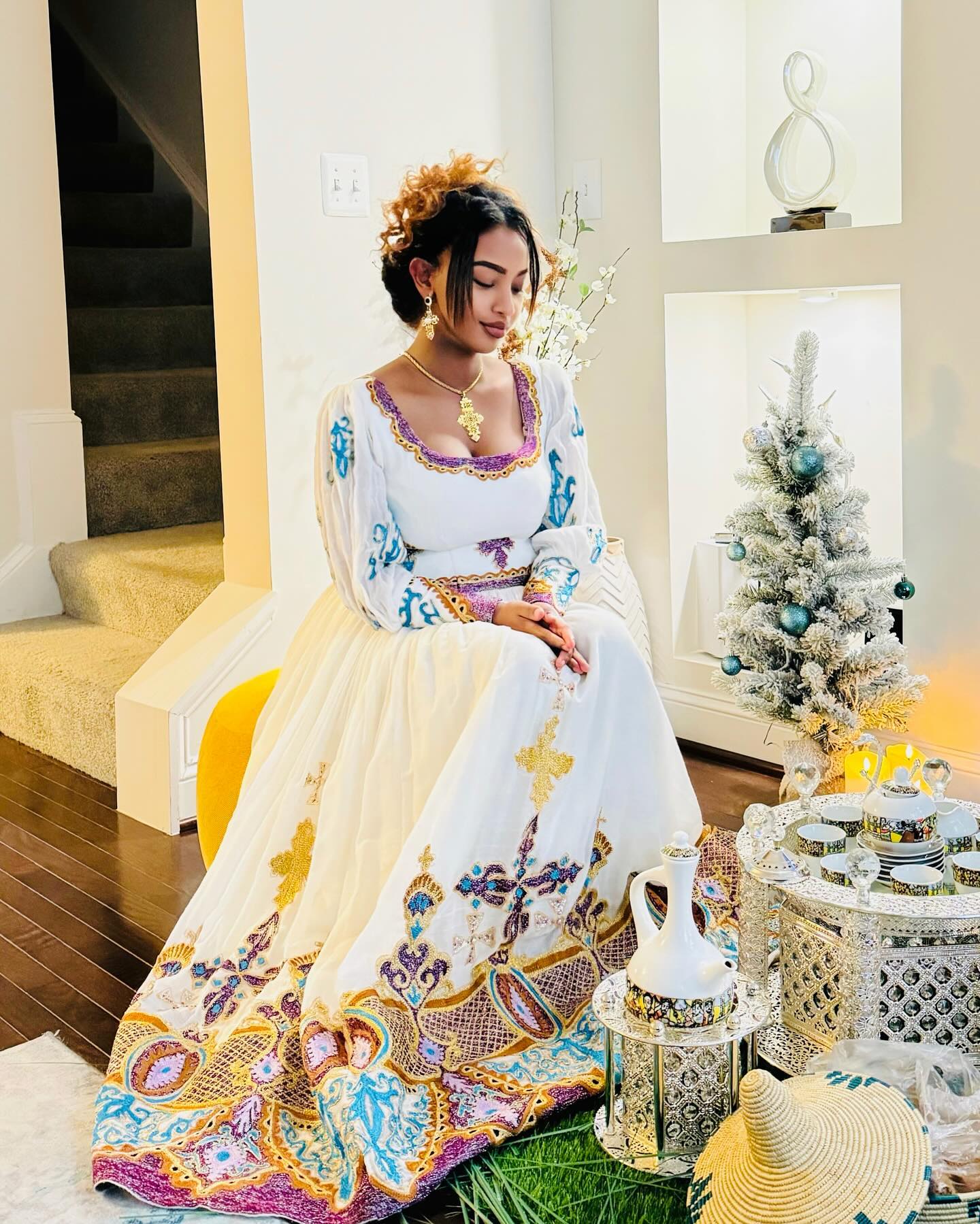 SEMAET COLORFUL HABESHA DRESS | VIBRANT HABESHA KEMIS | AUTHENTIC ETHIOPIAN DRESS