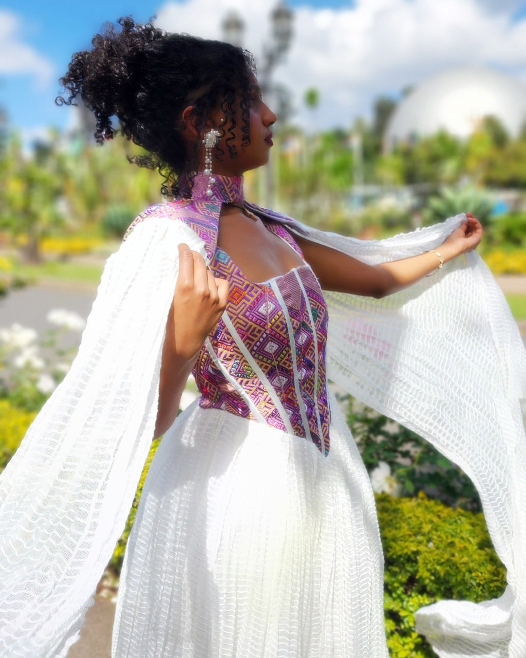 RIRI REFLECTING ETHIOPIAN CLOTHING | SLEEVELESS HABESHA DRESS | HERITAGE STYLE HABESHA KEMIS