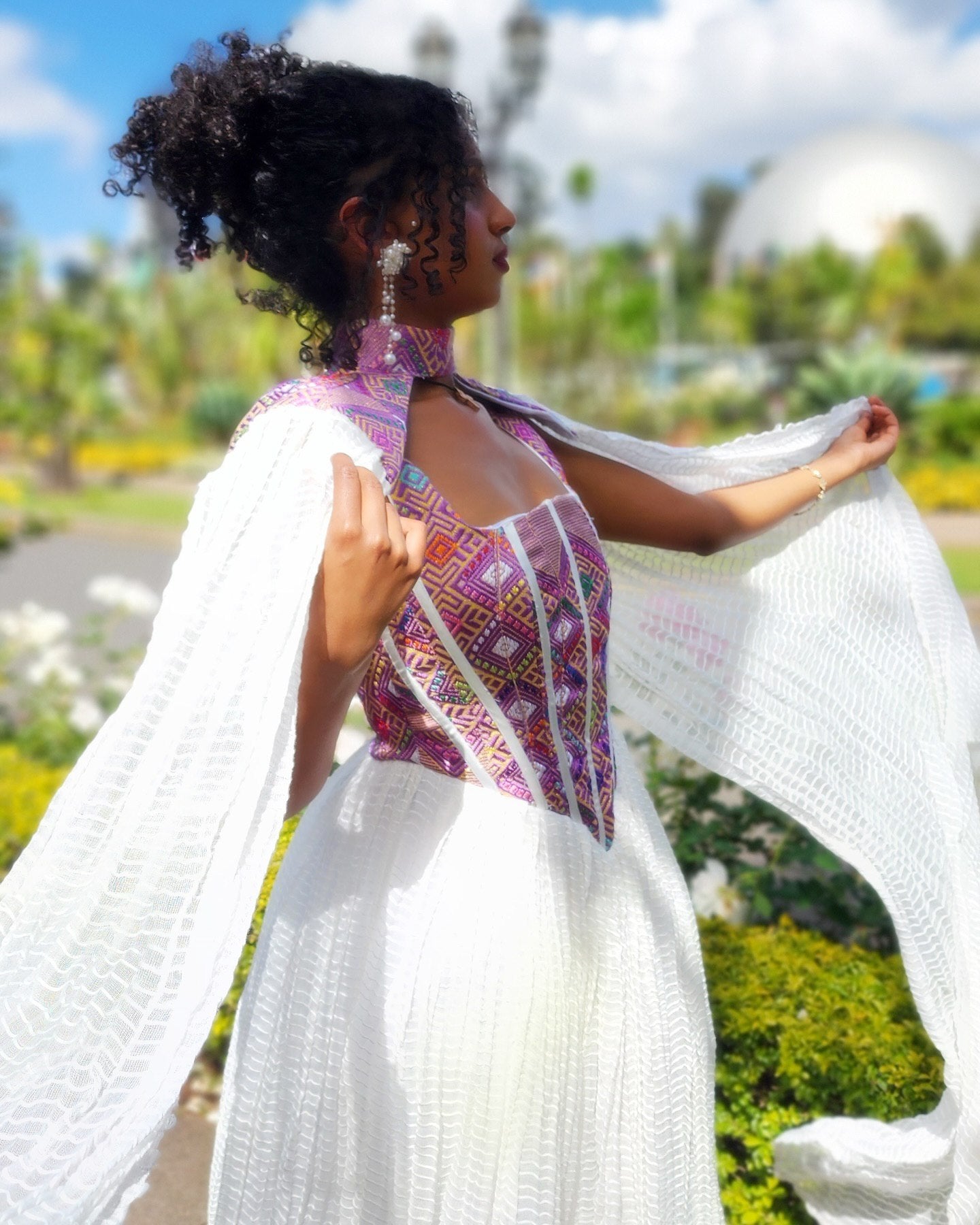RIRI REFLECTING ETHIOPIAN CLOTHING | SLEEVELESS HABESHA DRESS | HERITAGE STYLE HABESHA KEMIS