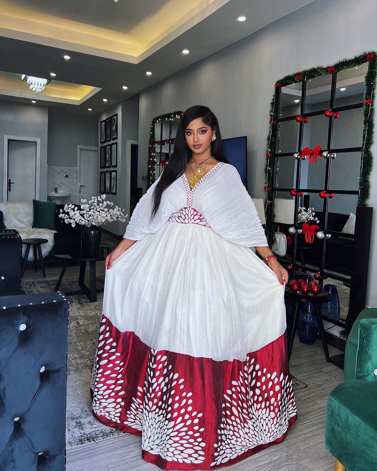 HABESHA KEMIS CULTURAL HABESHA DRESS SHOWCASING ETHIOPIAN CLOTHING TRADITIONAL BEAUTY