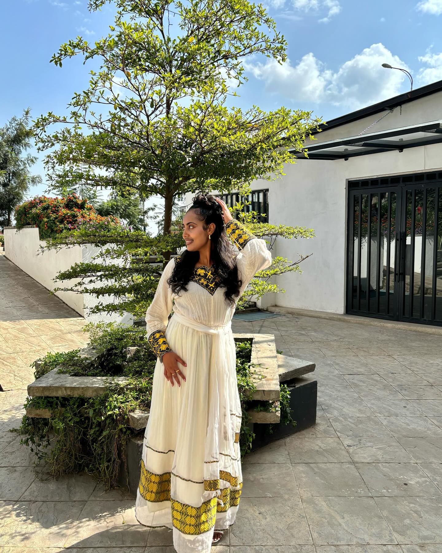 MERA LONG SLEEVE HABESHA DRESS | CULTURAL HABESHA KEMIS | AUTHENTIC ETHIOPIAN CLOTHING
