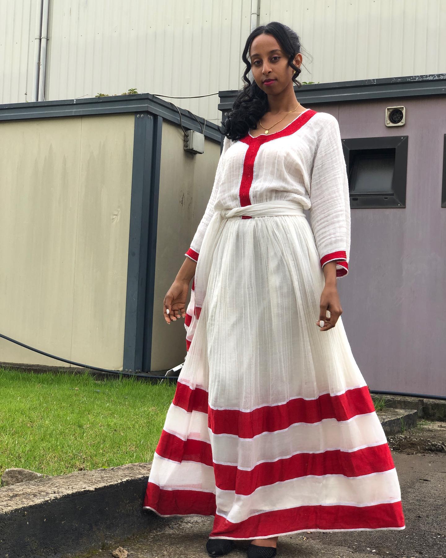 ZEMENAY RED WOVEN HABESHA DRESS | STYLISH ETHIOPIAN CLOTHING HERITAGE | HABESHA KEMIS FOR EVENT