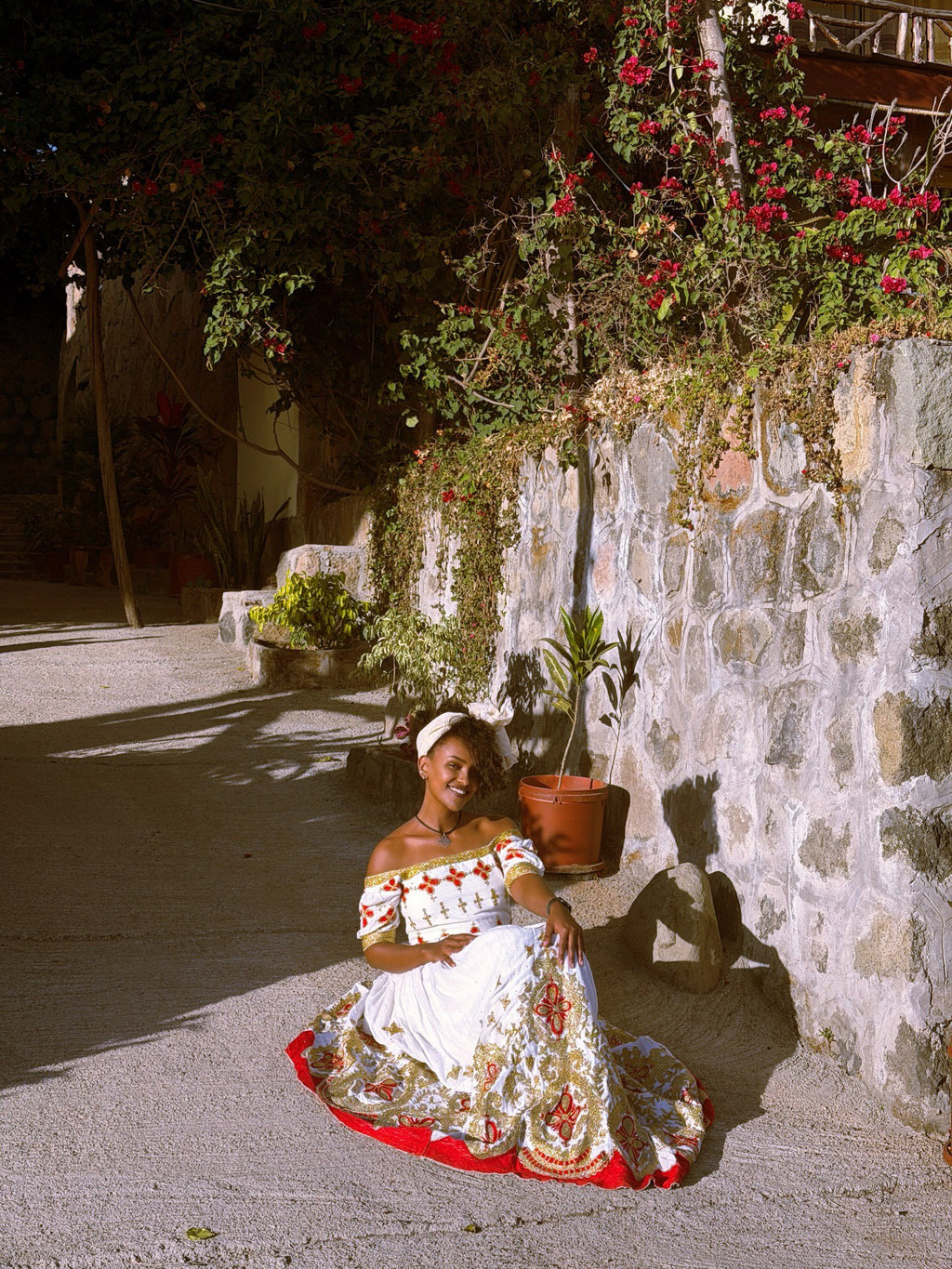 HABTAMWA OFF-SHOULDER HABESHA KEMIS | AUTHENTIC HABESHA DRESS | ETHIOPIAN WEDDING DRESS