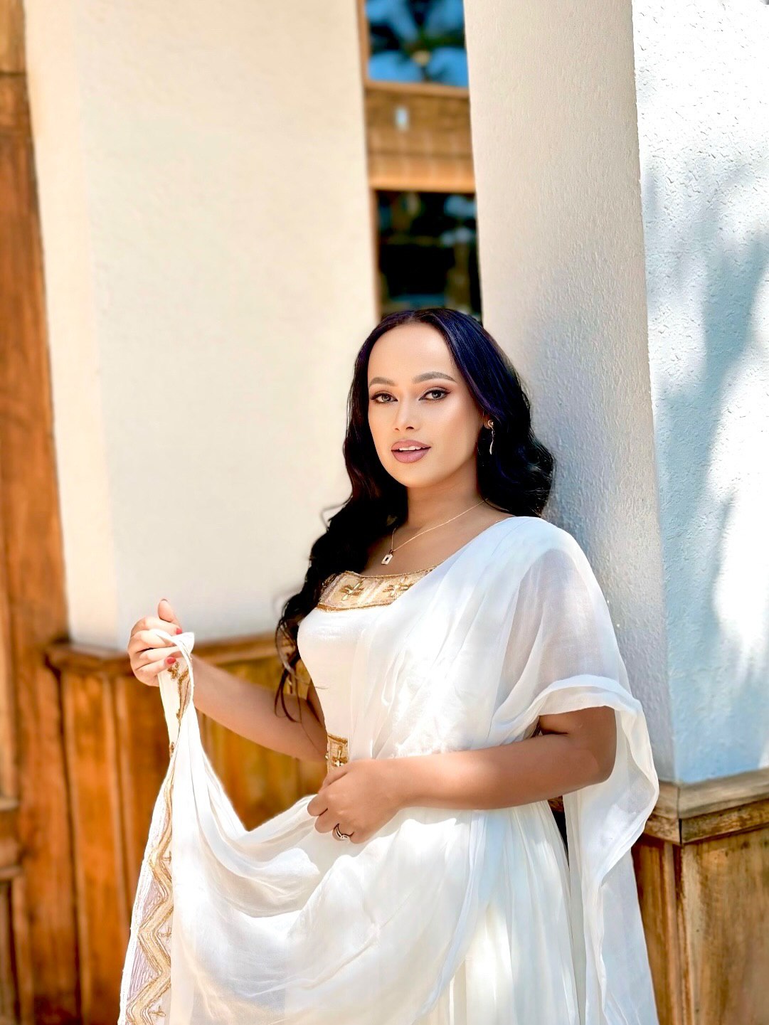 LIYAT SLEEVELESS HABESHA KEMIS WITH GOLDEN EMBROIDERY | HABESHA DRESS COLLECTION | ETHIOPIAN TRADITIONAL DRESS
