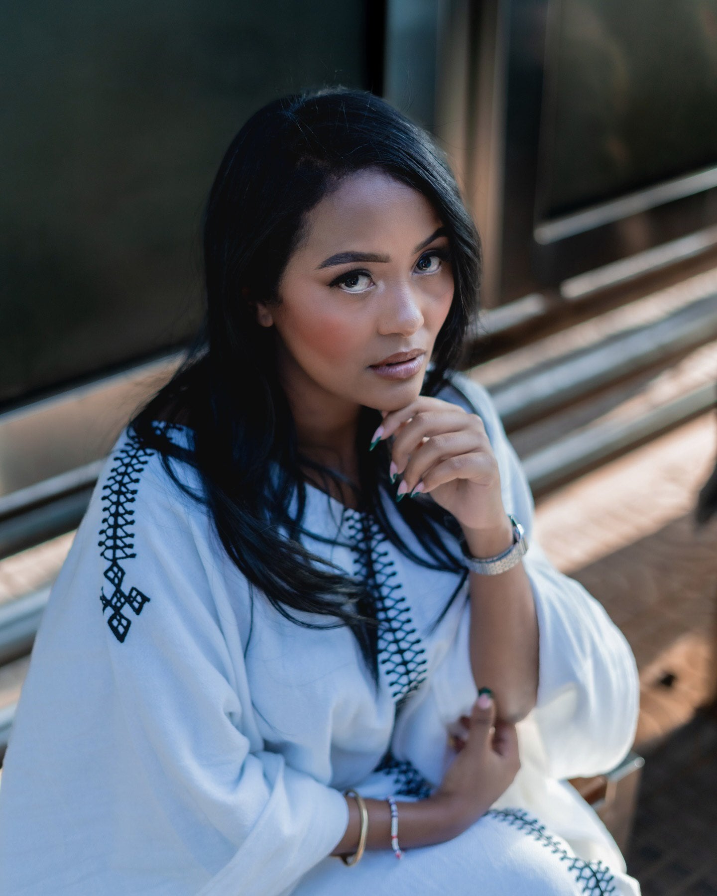 BELI FLOWING WHITE HABESHA DRESS | AUTHENTIC HABESHA KEMIS | TIMELESS ETHIOPIAN DRESS