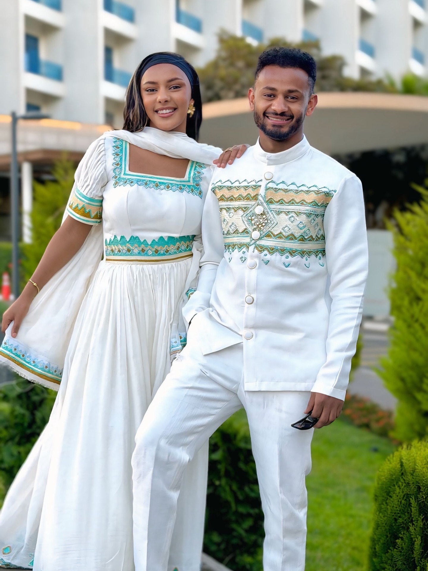 ATKLTY HABESHA COUPLE OUTFIT FOR MEN AND WOMEN | TRADITIONAL ETHIOPIAN COUPLE WEAR | MATCHING SET