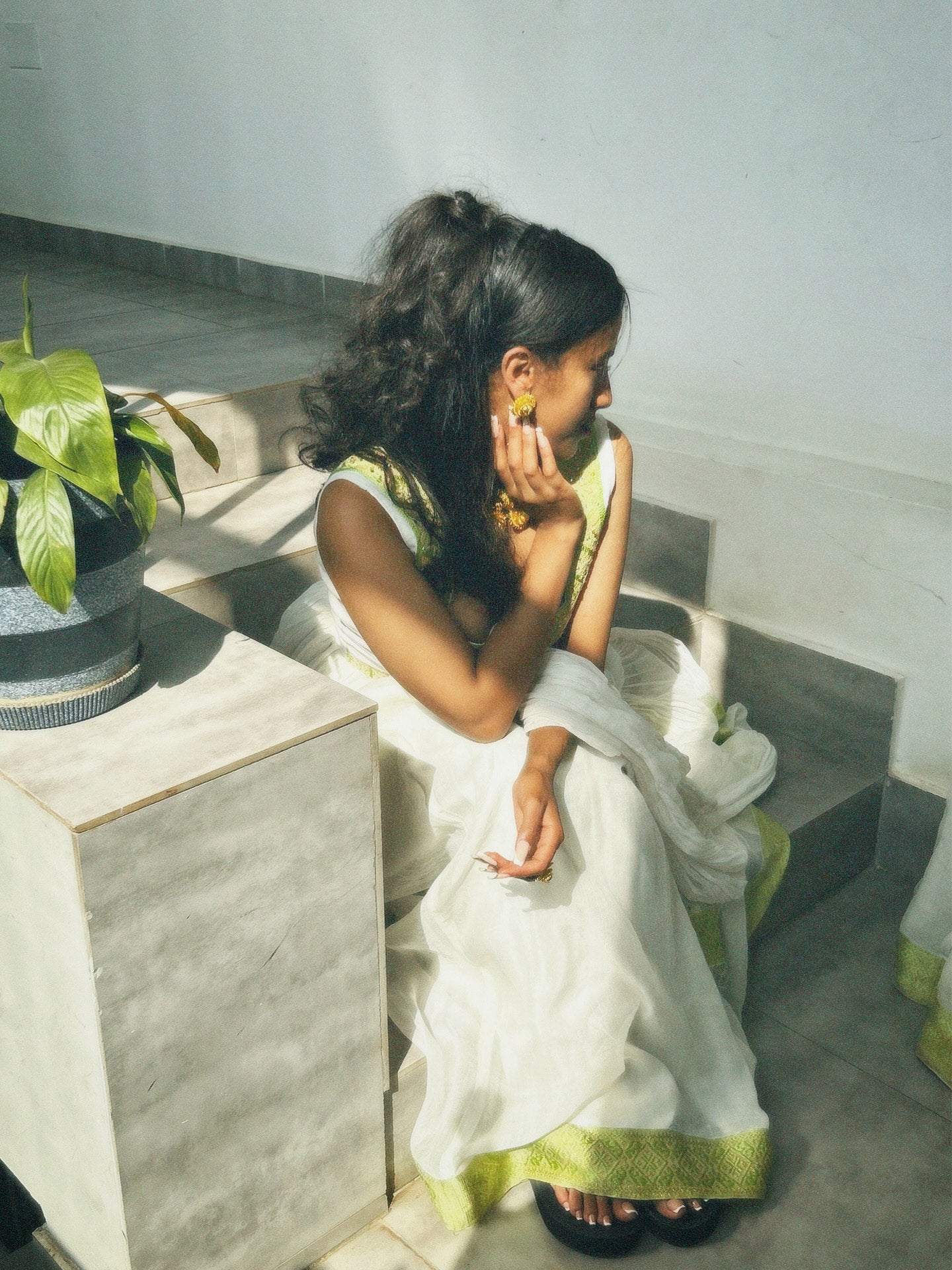 WUBDAR HABESHA DRESS WITH GREEN AND GOLD DETAIL | SLEEVELESS HABESHA KEMIS | TIMELESS ETHIOPIAN DRESS