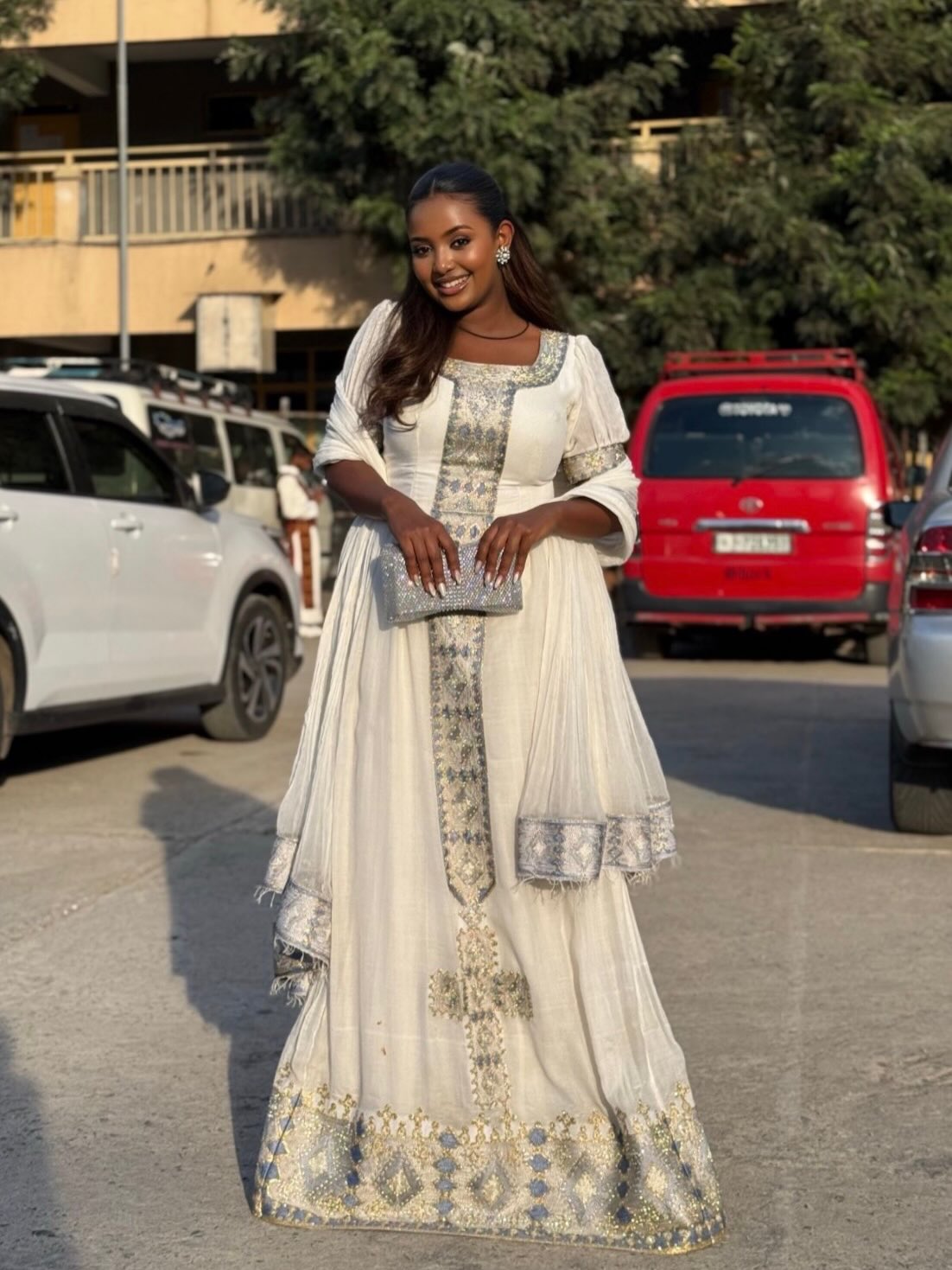 SARICHO CULTURAL SHORT SLEEVE HABESHA DRESS | STYLISH ETHIOPIAN DRESS | TRADITIONAL ETHIOPIAN CLOTHING