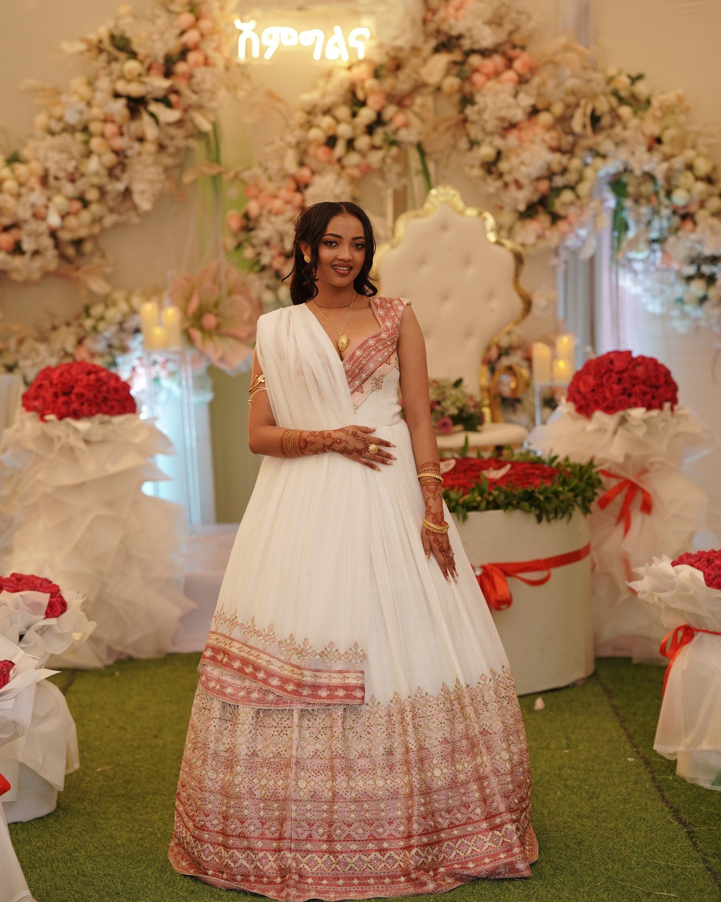 SHIBIRE LUXURIOUS ETHIOPIAN WEDDING DRESS | HABESHA KEMIS FOR WEDDING | TRADITIONAL ETHIOPIAN WEDDING DRESS