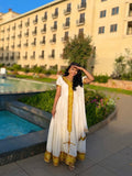 SHORT SLEEVE HABESHA KEMIS WITH GOLDEN AND YELLOW EMBROIDERY AUTHENTIC TRADITIONAL ETHIOPIAN CLOTHING ONLINE