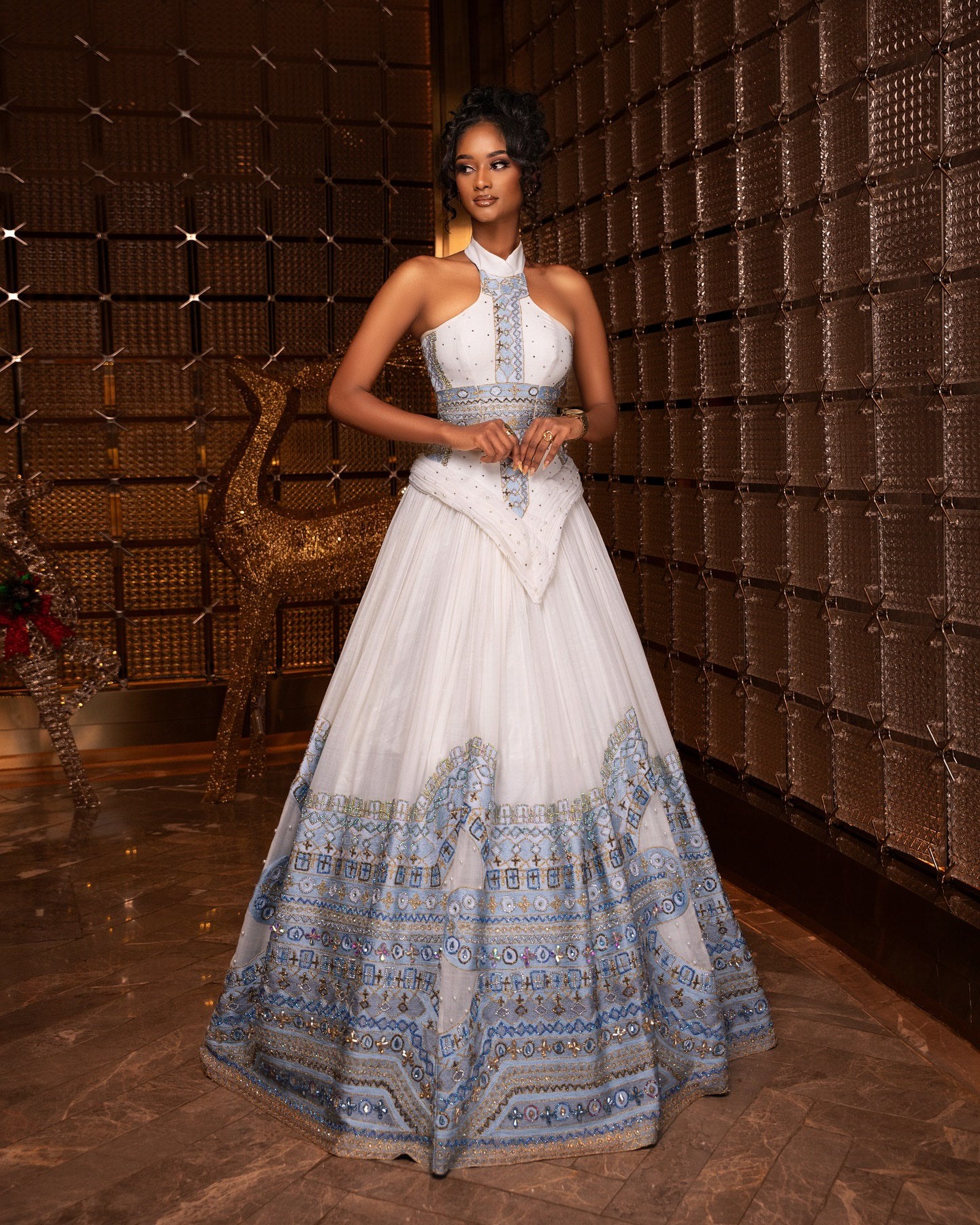 TAMRI SLEEVELESS HABESHA KEMIS FOR WEDDING | TRADITIONAL ETHIOPIAN WEDDING DRESS | LUXURIOUS HABESHA DRESS