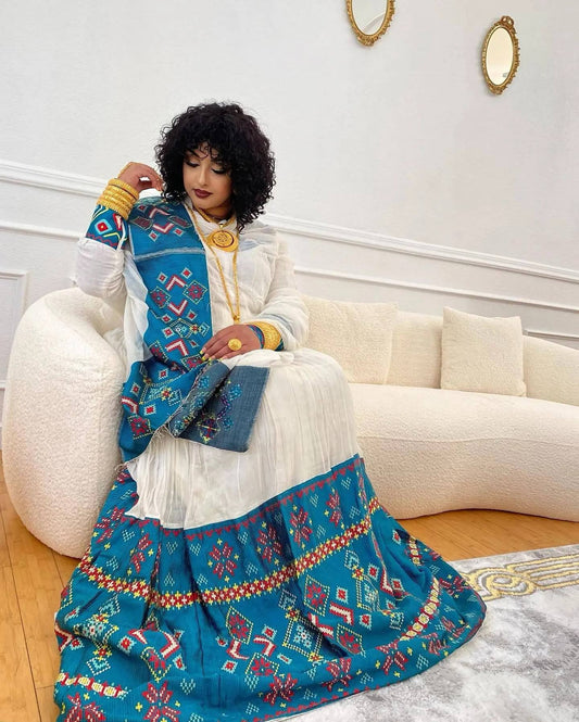 STUNNING ETHIOPIAN DRESS – TRADITIONAL HABESHA CLOTH FOR WOMEN