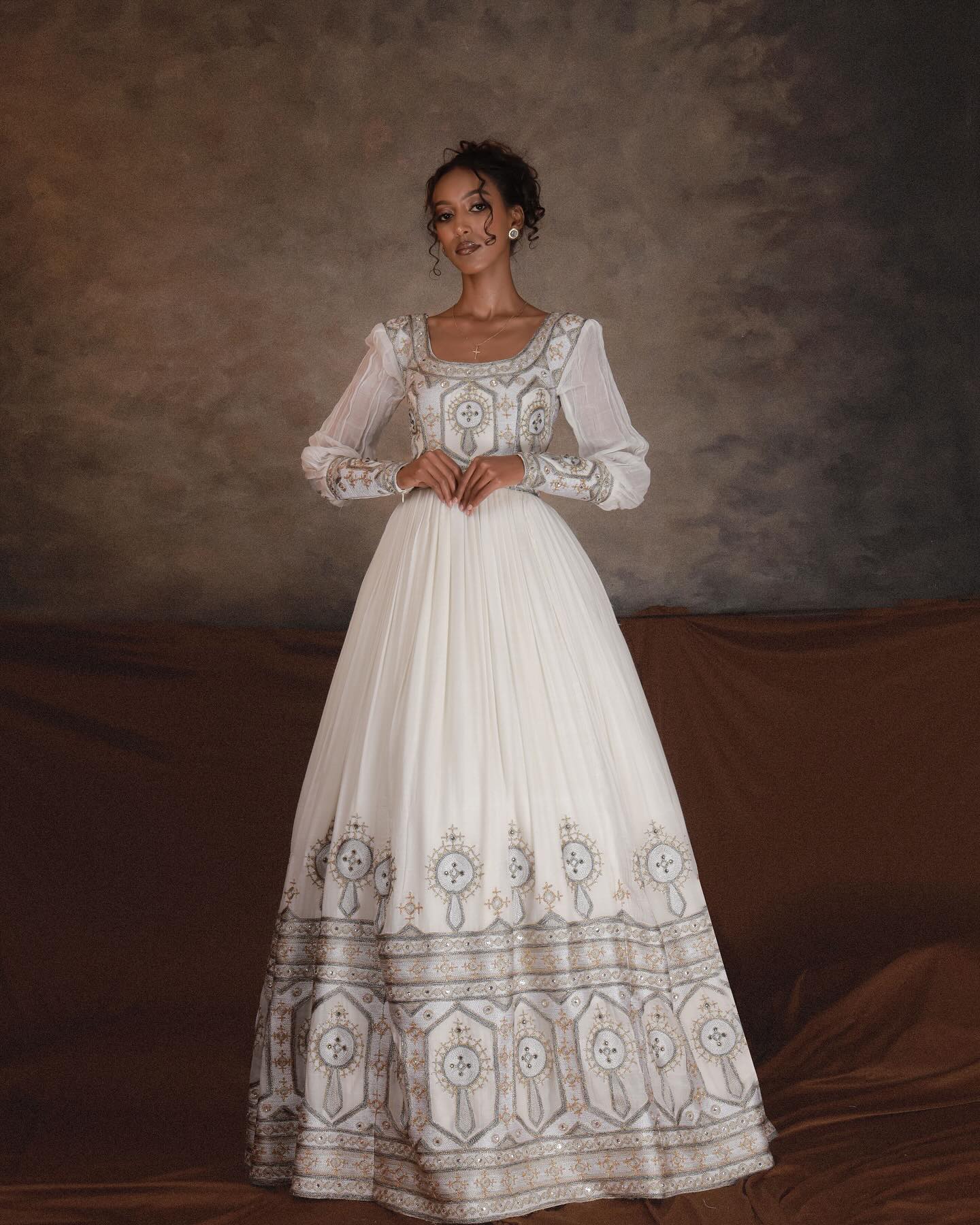 MARE ETHIOPIAN OUTFIT FOR COUPLES | SILVER HABESHA TRADITIONAL WEAR | CULTURAL MATCHING COUPLES SET