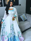 Cross Embroidery Habesha Dress for Occasions