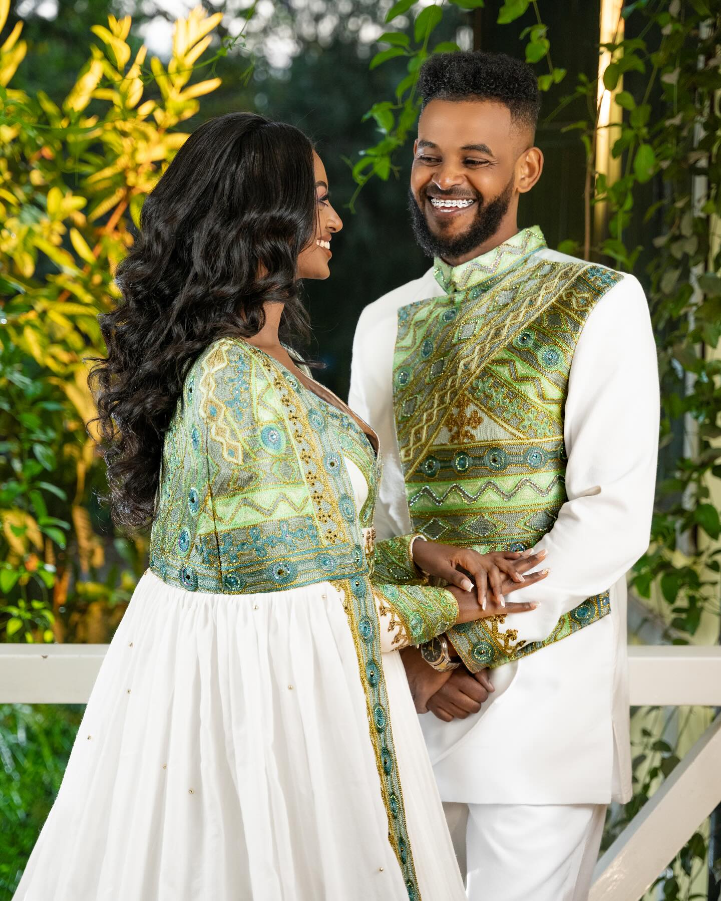AYNADIS MATCHING HABESHA DRESS AND SUIT | ETHIOPIAN COUPLE ATTIRE | MODERN TRADITIONAL DESIGN