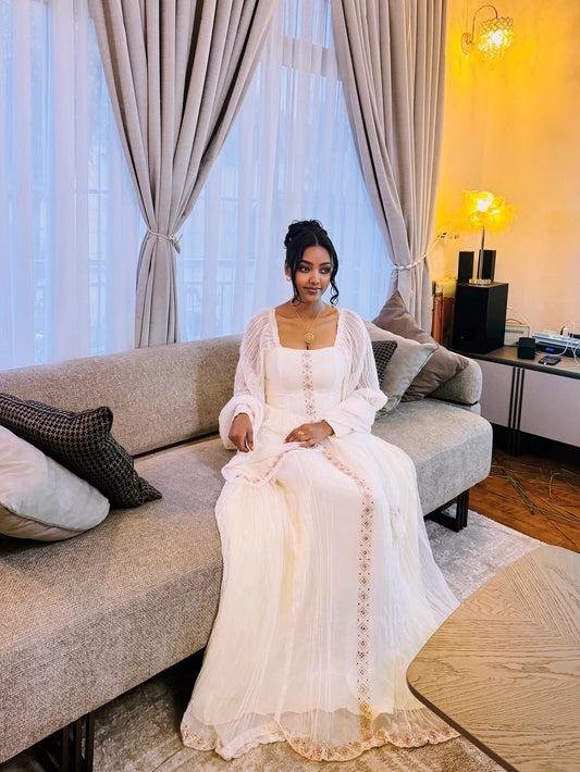LONG SLEEVE HABESHA KEMIS – MINIMALIST ETHIOPIAN TRADITIONAL DRESS STYLE