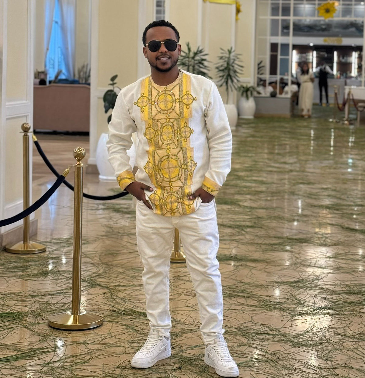 MINTE ETHIOPIAN MEN’S TRADITIONAL SHIRT | HANDMADE HABESHA EMBROIDERED CLOTHING