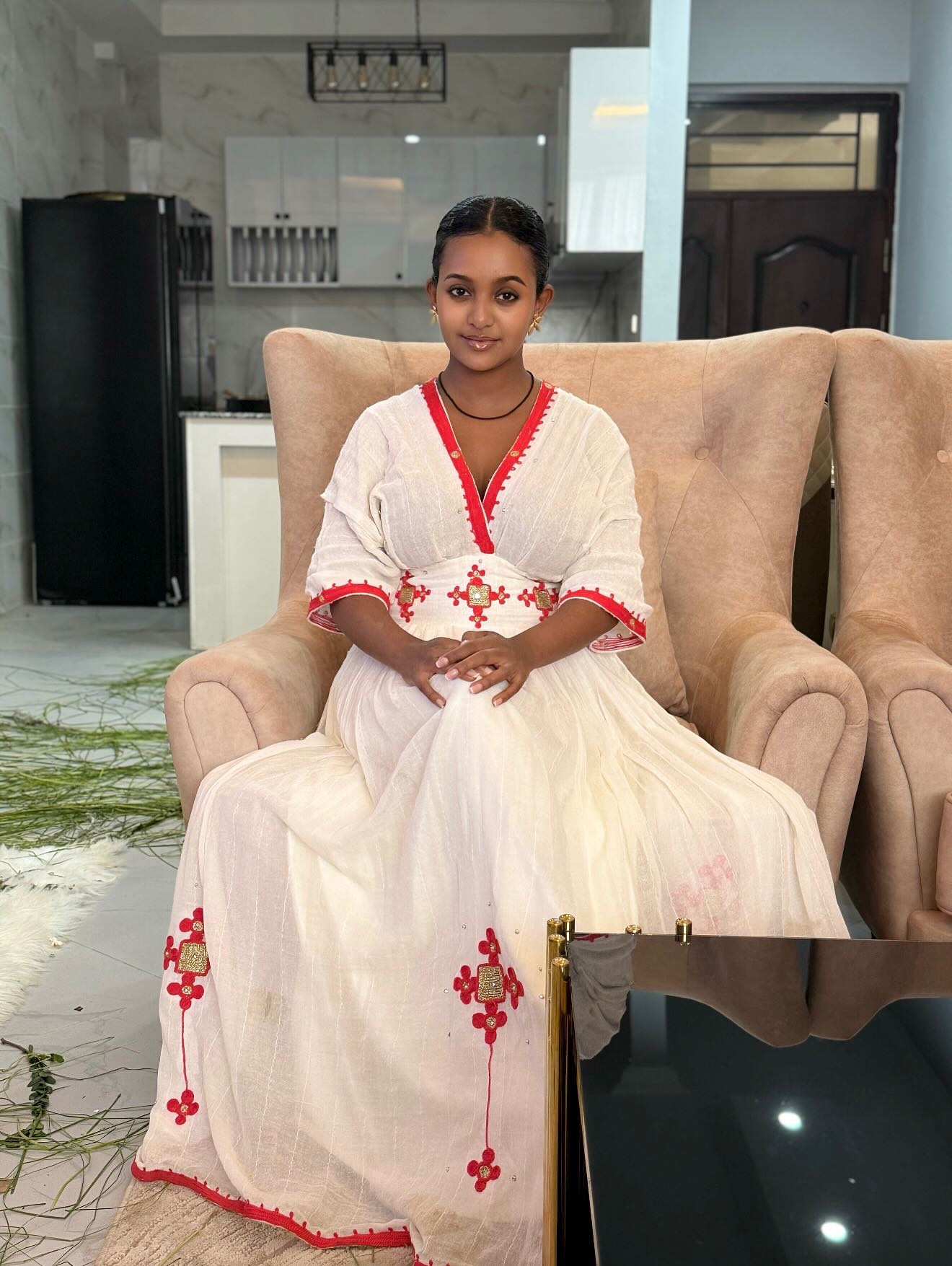 EMNET CROSS PATTERN HABESHA KEMIS | CLASSIC HABESHA TRADITIONAL DRESS | STYLISH HABESHA DRESS